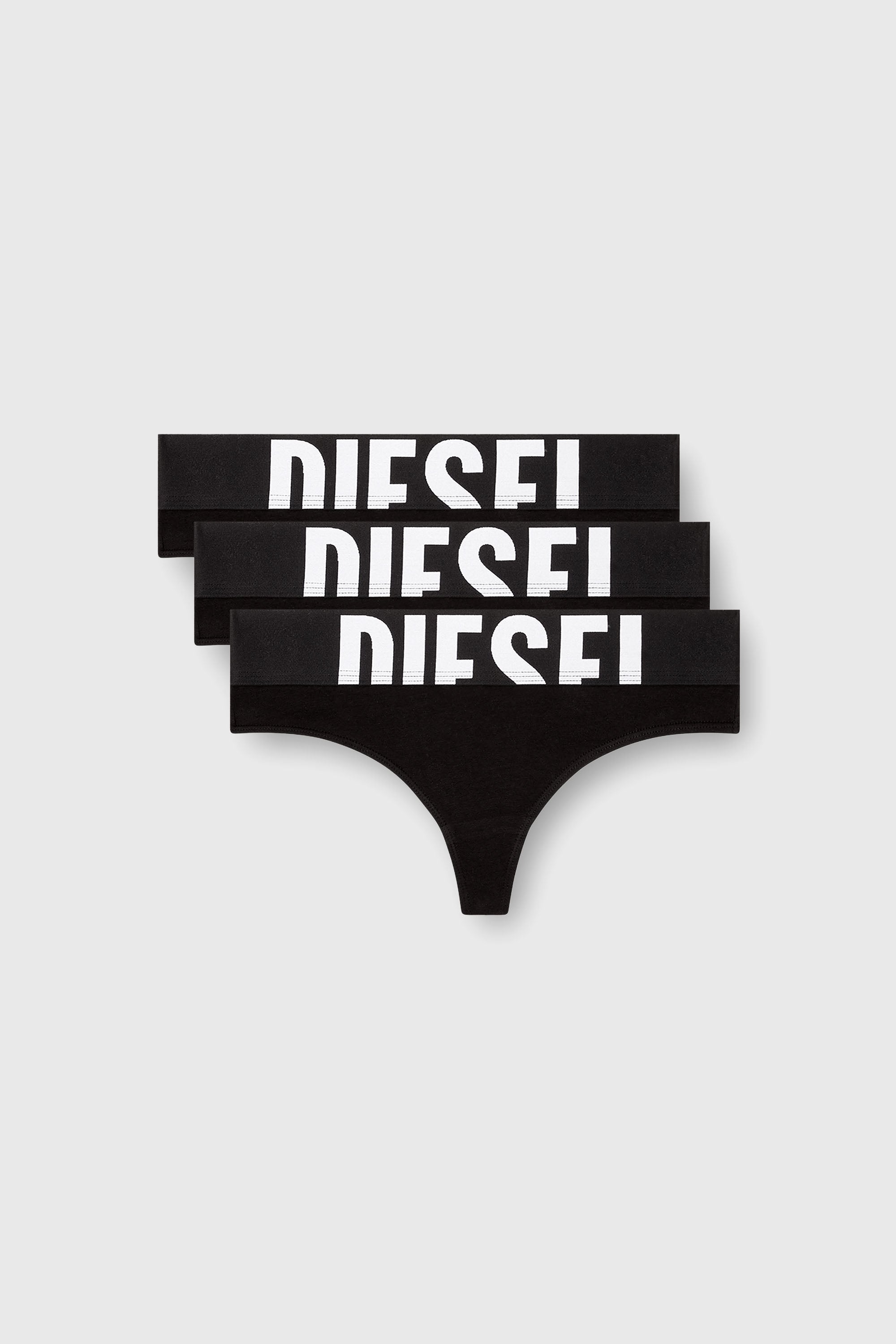 Diesel - UFST-STARS-THREEPACK, Damen Strings mit Cut-off-Logo im Dreierpack in Schwarz - 1
