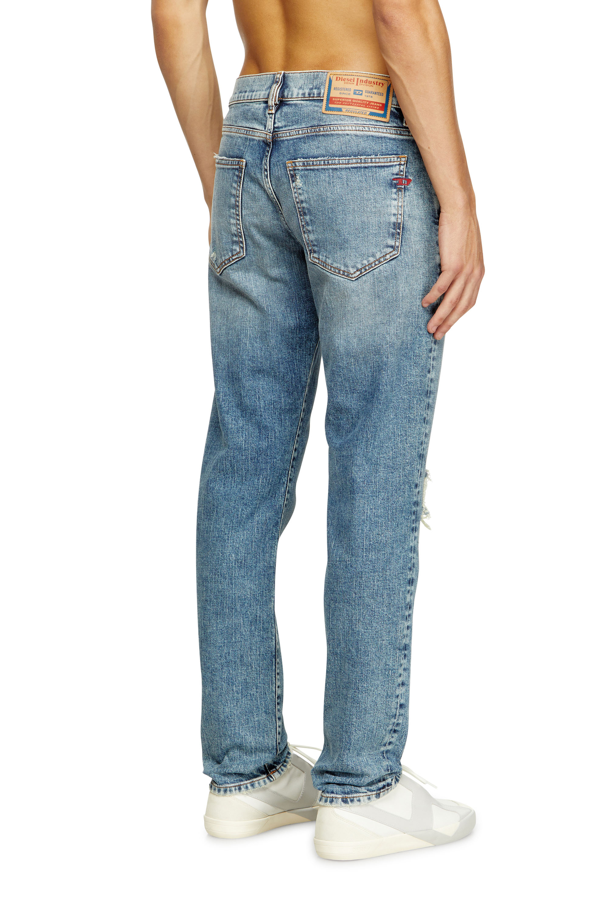 Slim Jeans 2019 D-Strukt 09L34, Light Blue Diesel - Man's Slim Jeans 2019 D-Strukt 09L34, Light Blue - 4