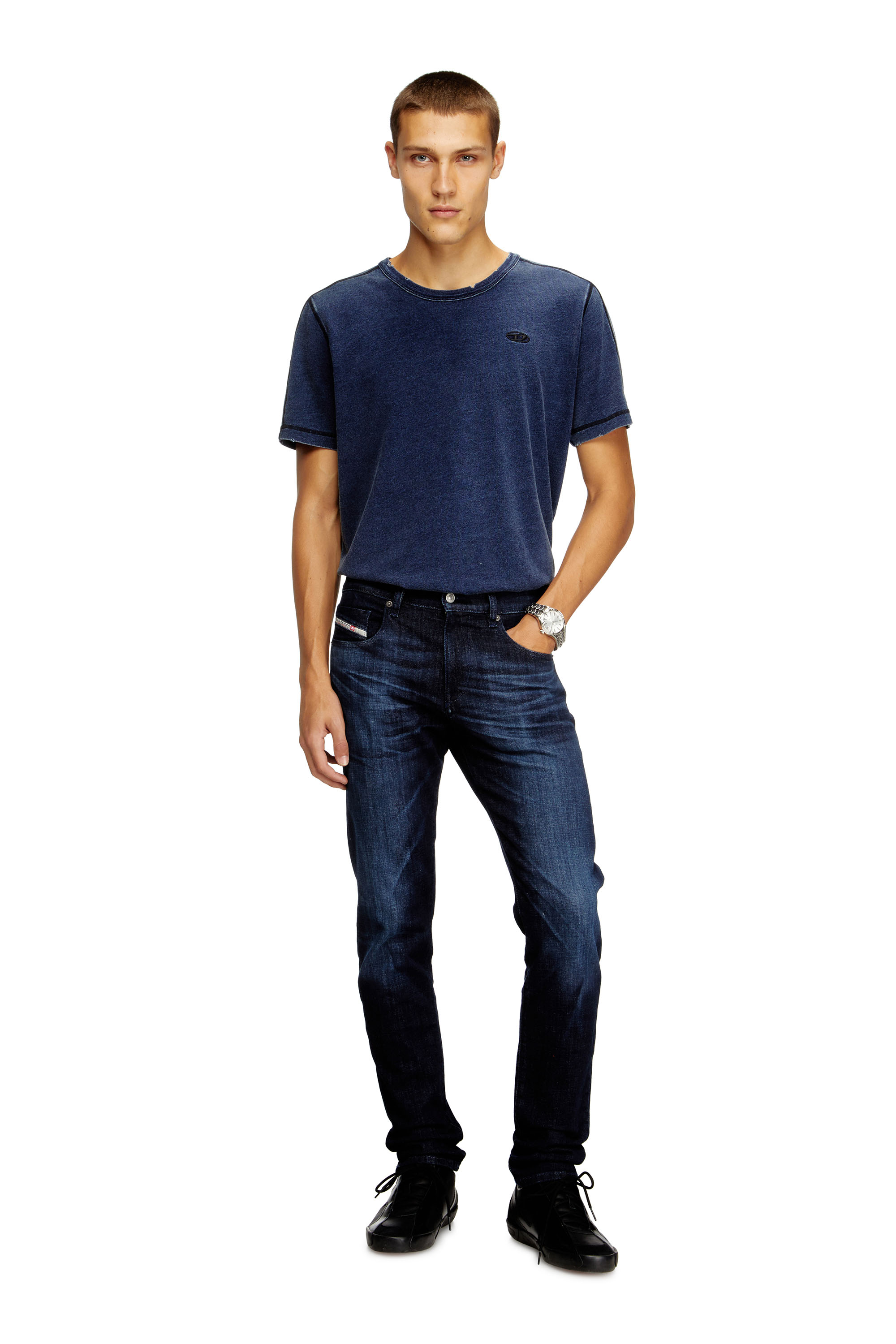 Diesel - Slim Jeans 2019 D-Strukt 0ADBL Homme, Bleu Foncé - Image 2