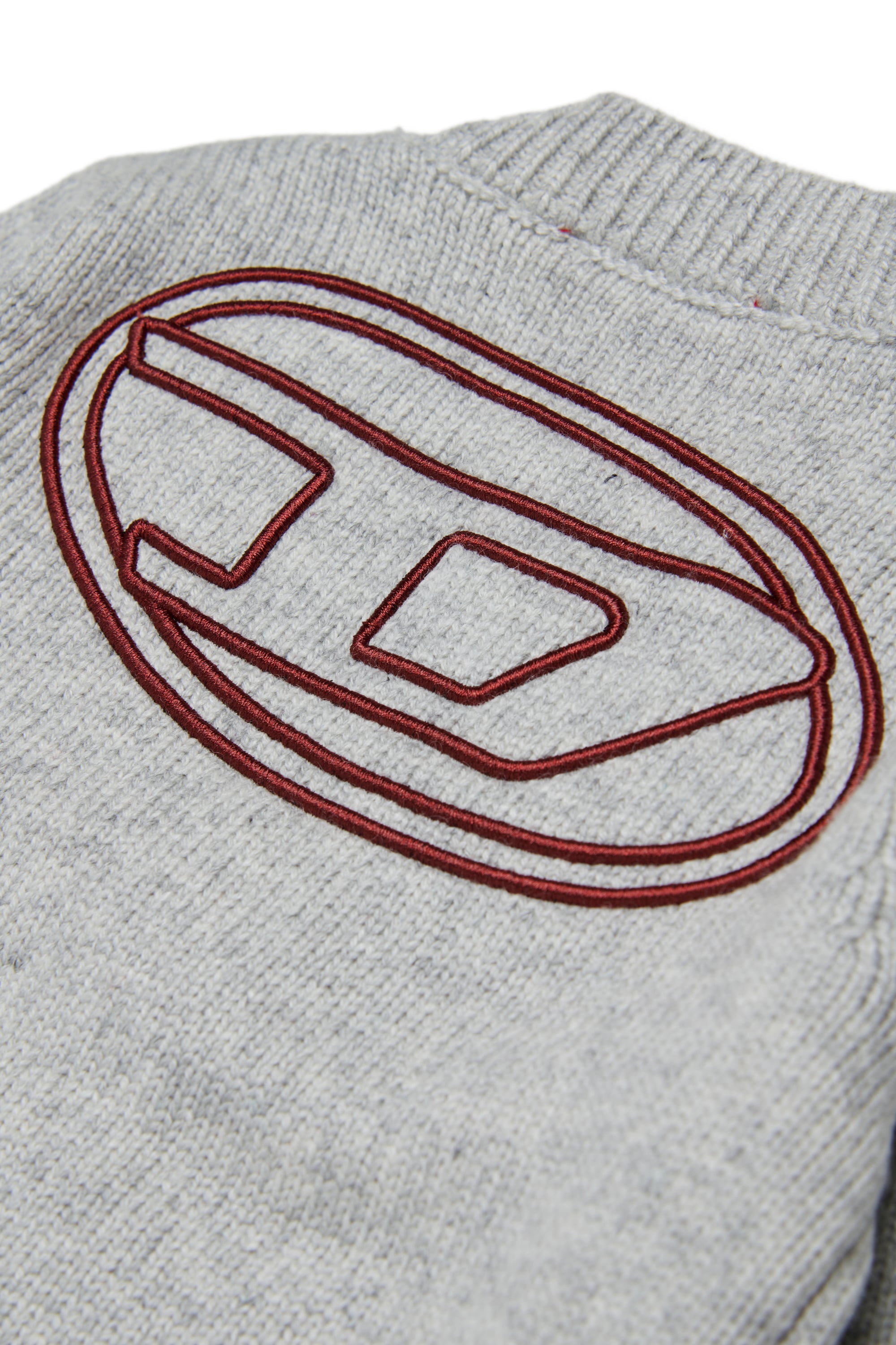 Diesel - KOLYB, Man's Cashmere-enriched cardigan with big Oval D in Grey - 4