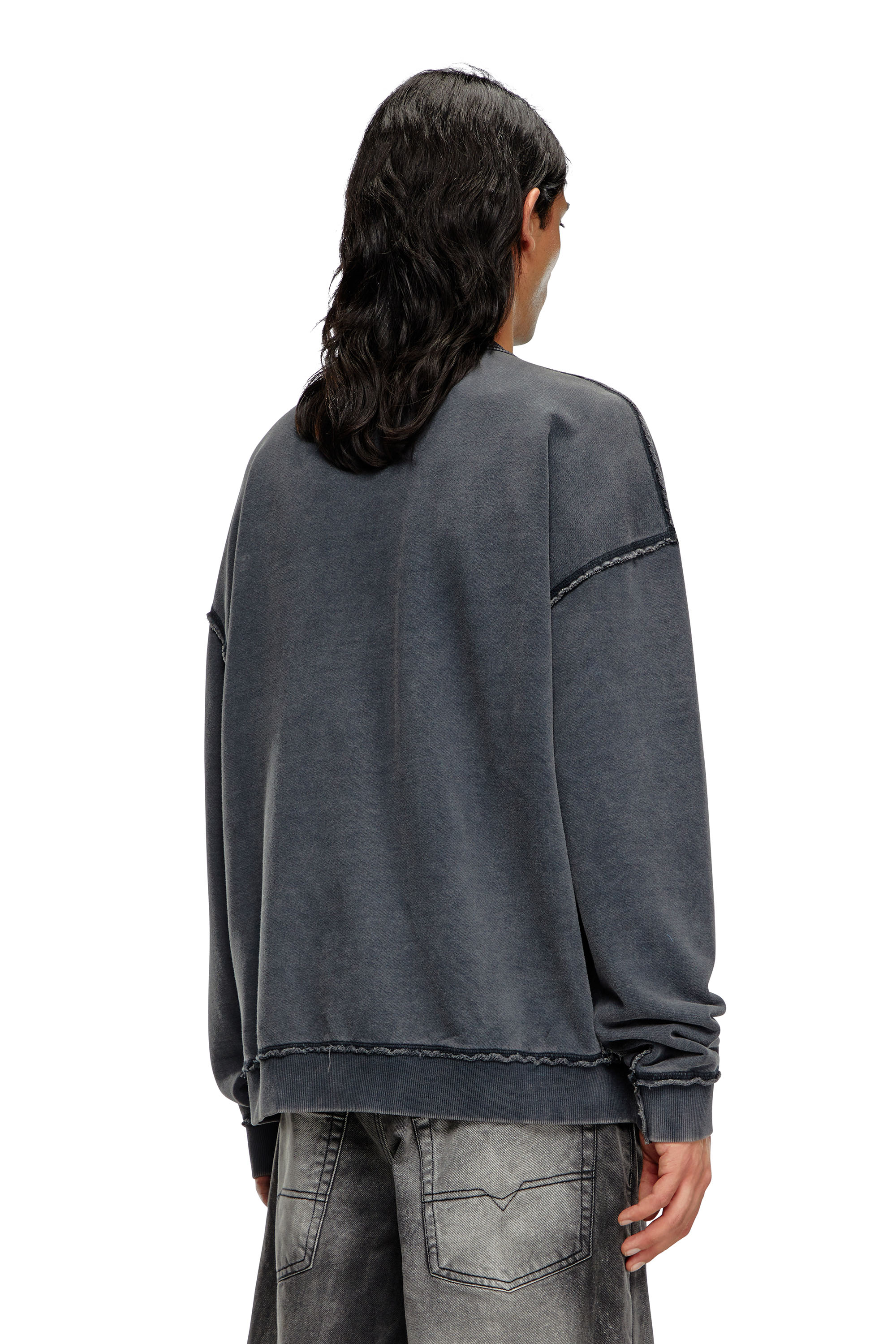 Diesel - S-BOXT-RAW, Herren Sweatshirt mit Logo-Stickerei in Schwarz - 4