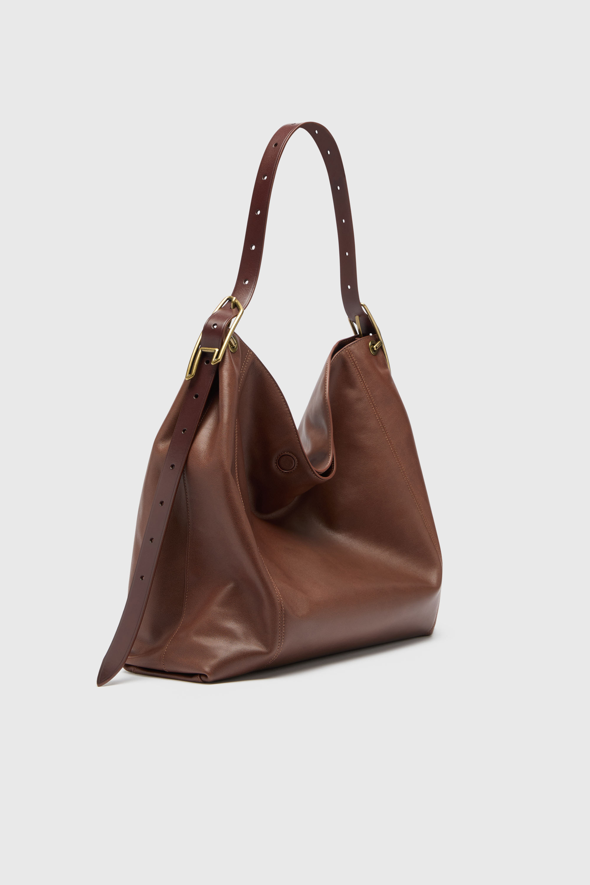 Diesel - D-LINE HOBO L, Damen D-Line Hobo-Tasche aus Leder in Dunkelbraun - 2