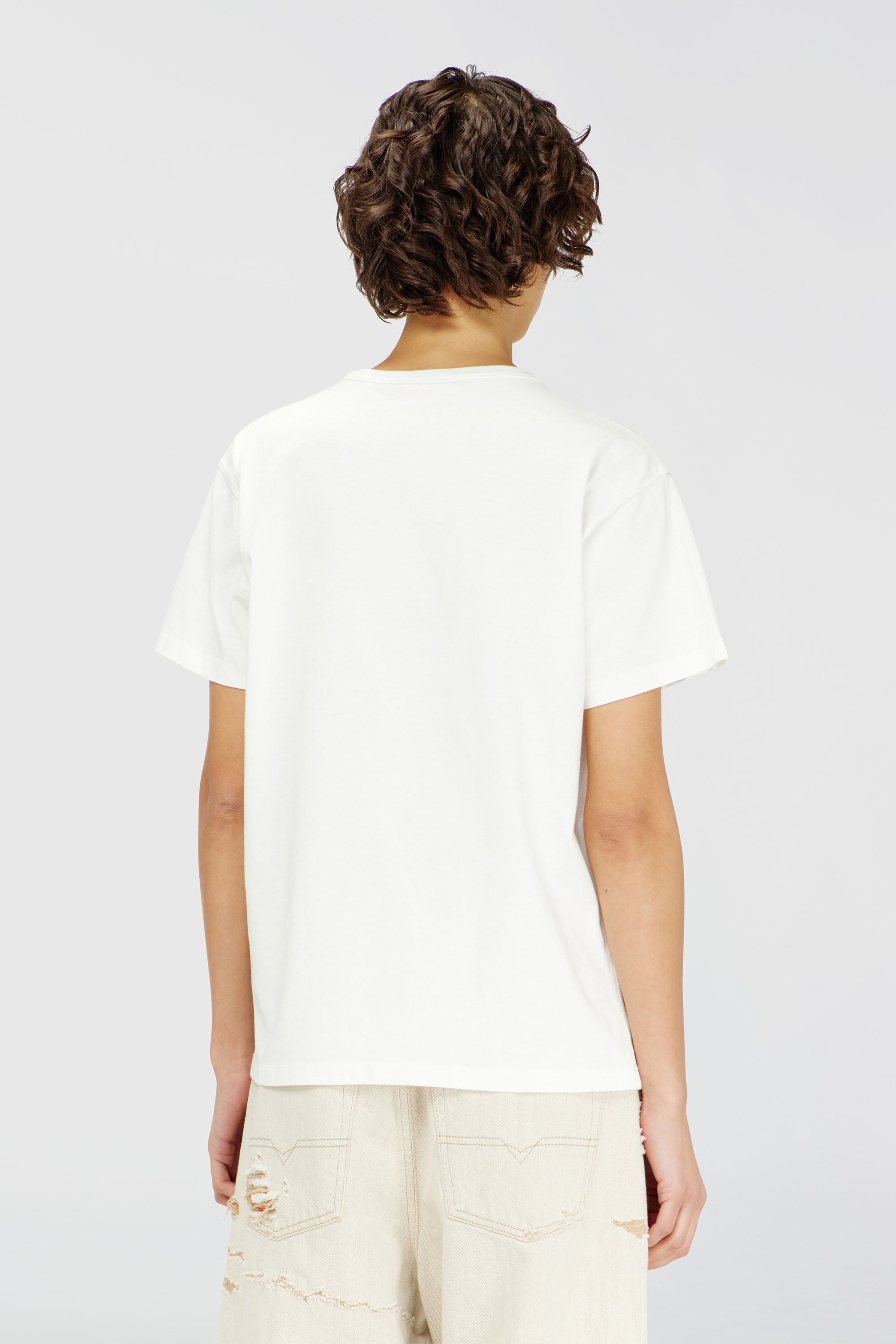Diesel - T-NORMY-OD-S1, T-shirt in cotone con Oval D metallizzato Donna in Bianco - 4