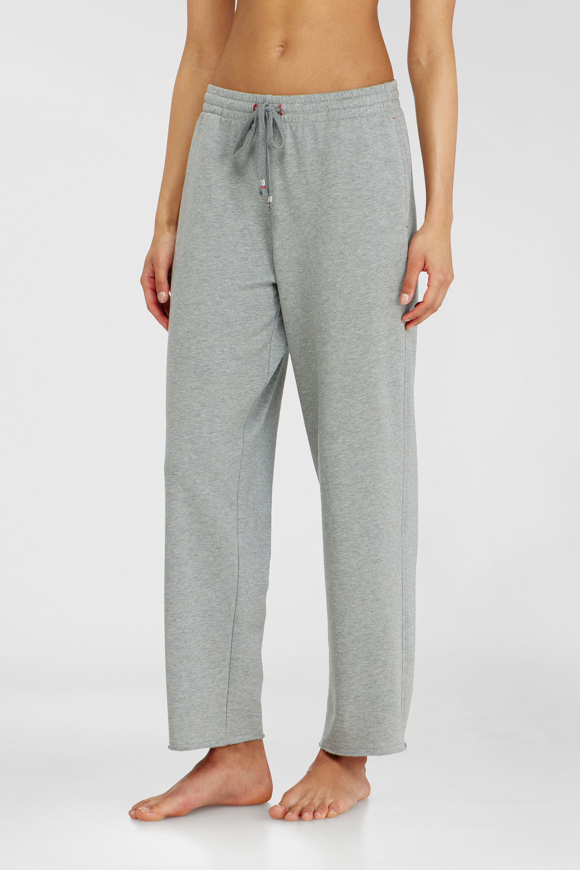 Diesel - INDRA-D-CORE, Pantaloni felpati smerigliati con orli vivi Donna in Grigio - 1
