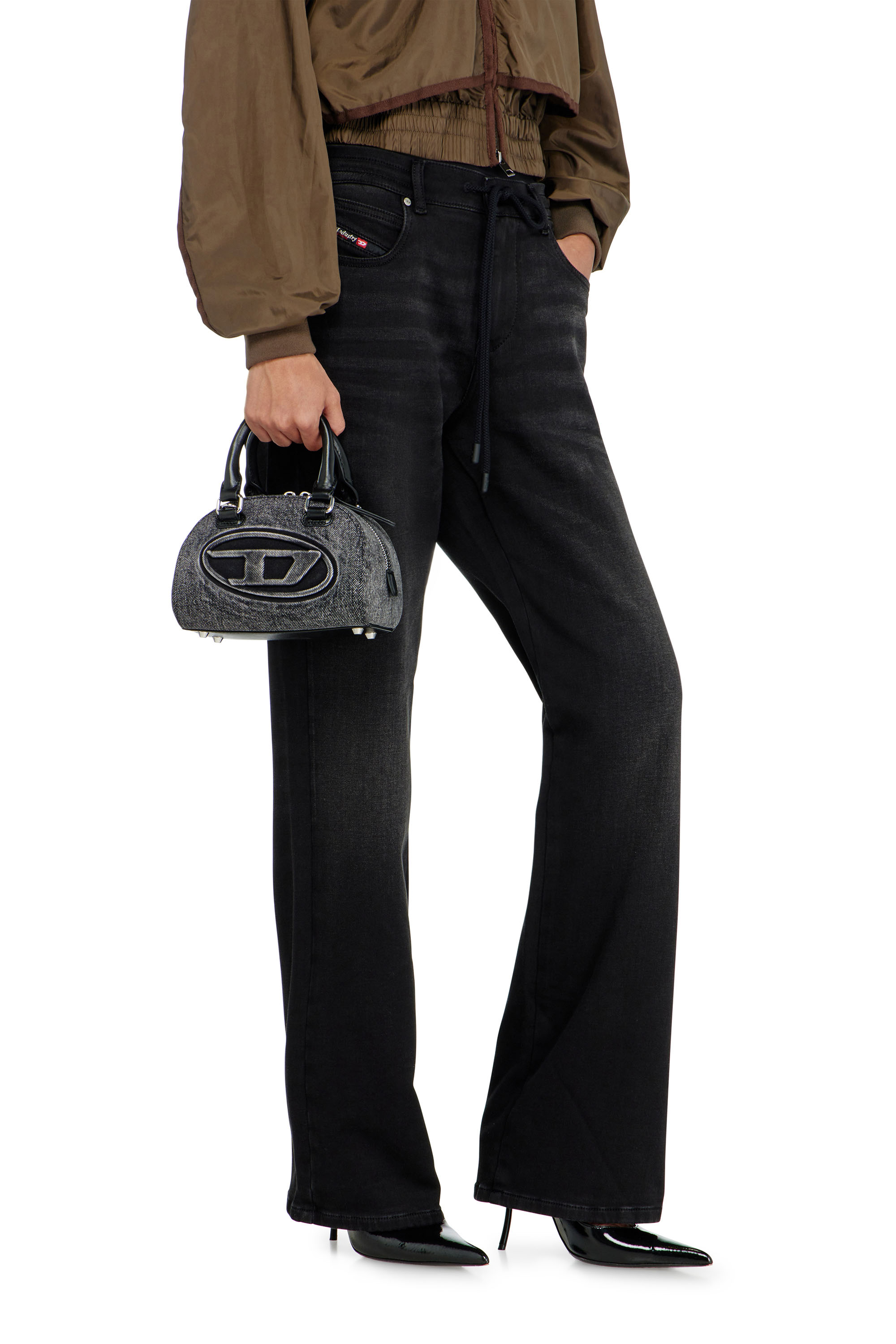Diesel - Regular 2071 D-Meel Joggjeans&reg; 09P90 Donna, Nero/Grigio scuro - Image 4