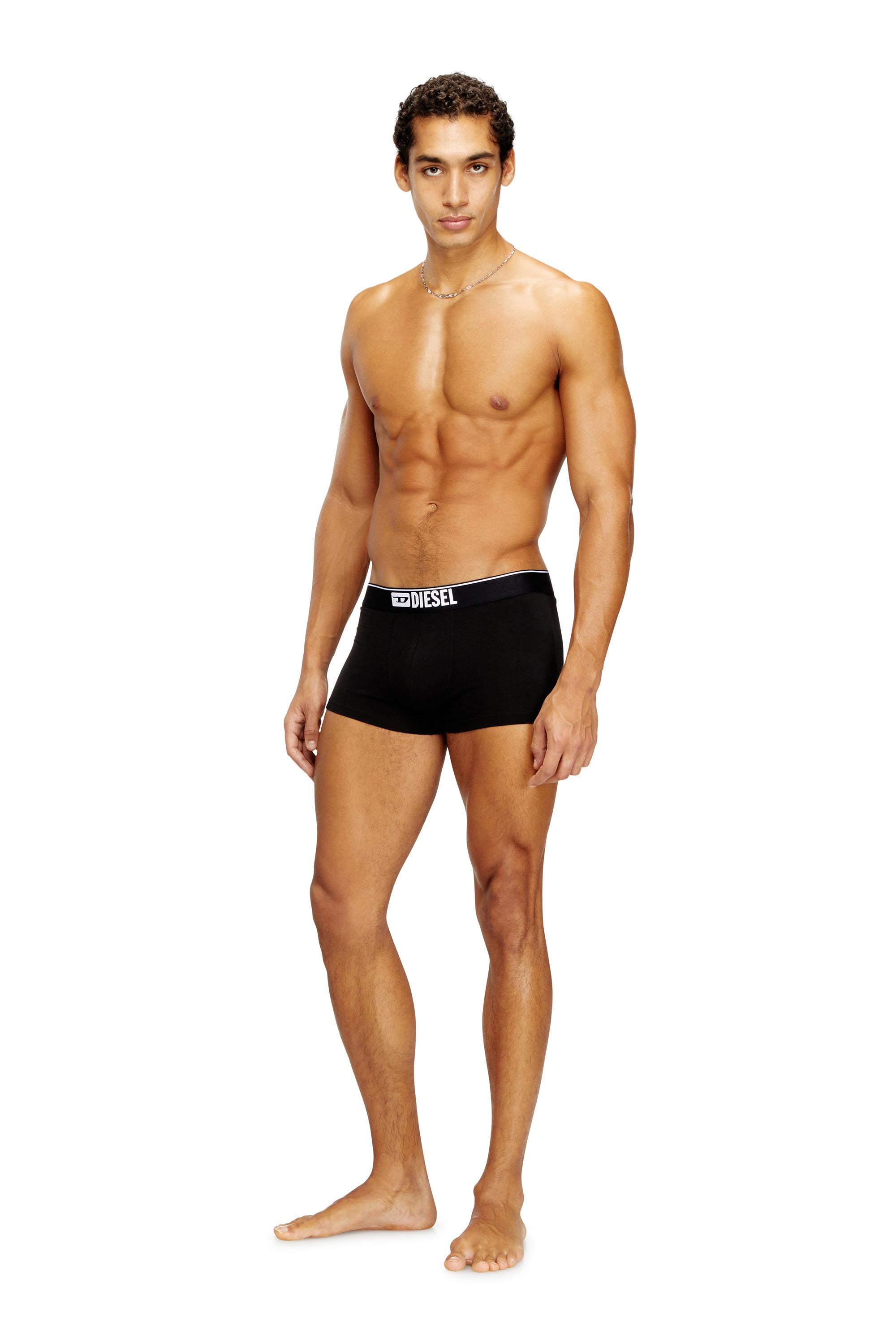 Diesel - DAMIEN-D-BOX-3PACK, Confezione da 3 boxer in cotone elasticizzato con stampa integrale Uomo in Nero - 3