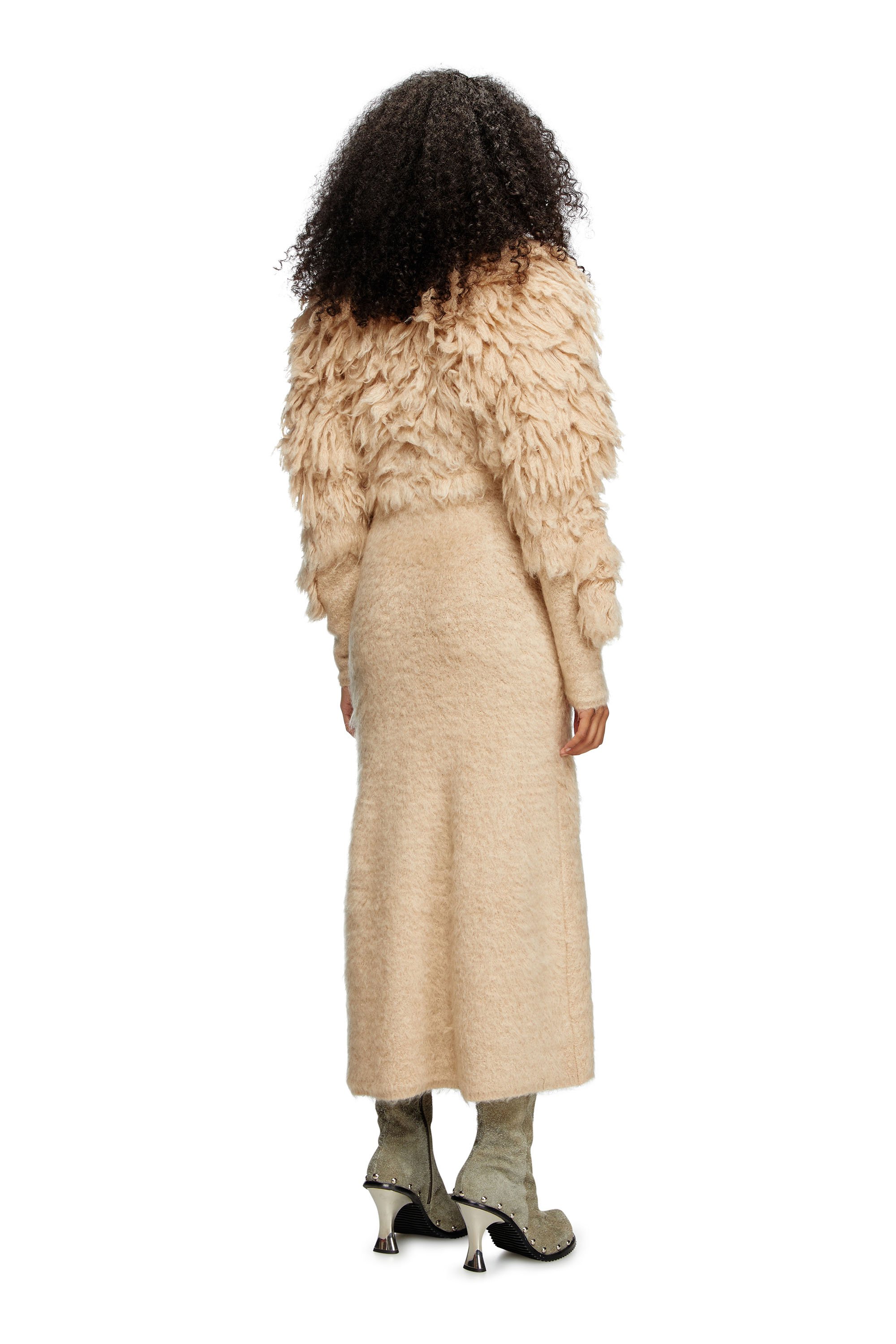 Diesel - M-PACE, Robe à col roulé en mohair à poils longs Femme in Marron - 3