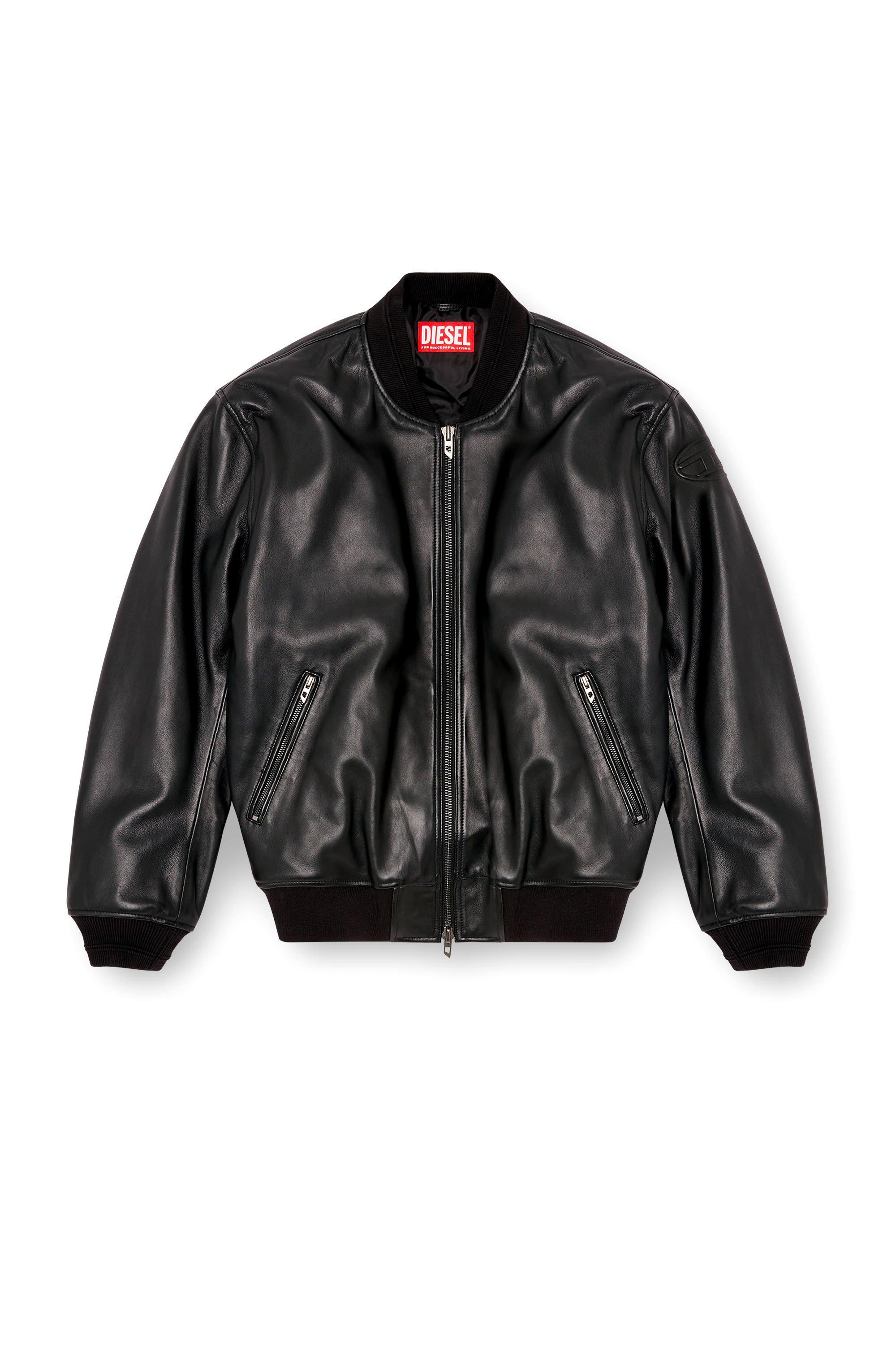 Diesel - L-KHAN, Veste bomber en cuir Homme in Noir - 3