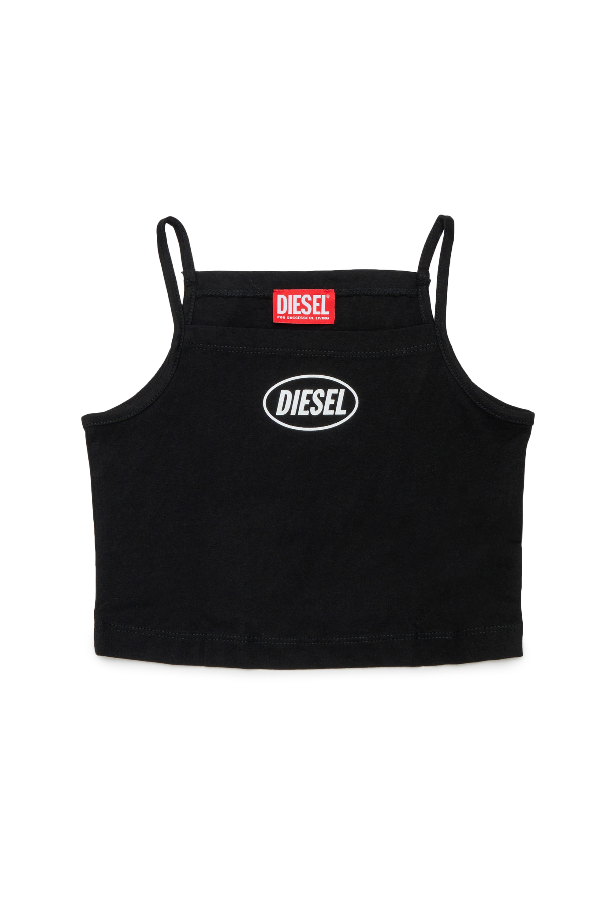 Diesel - TEDIM, Crop top &agrave; fines bretelles Femme in Noir - 1