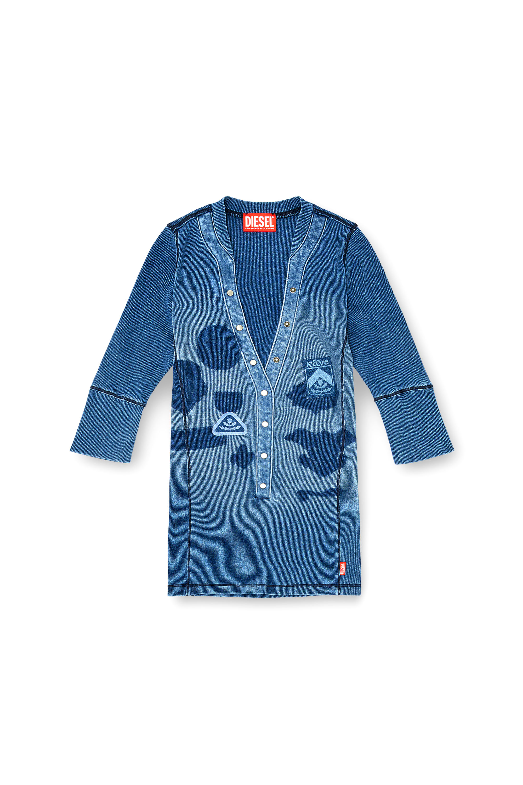 Diesel - T-EREME, Top henley con effetti shadow-patch Donna in ToBeDefined - 2