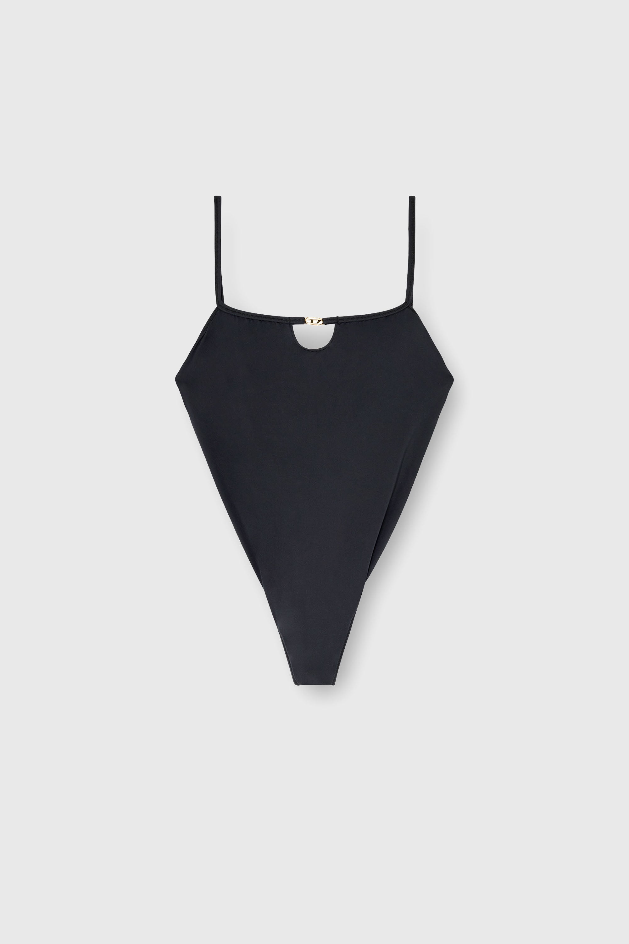 Diesel - KIARA-UTLT, Body in nylon con cut-out e metallo Oval D Donna in Nero - 2