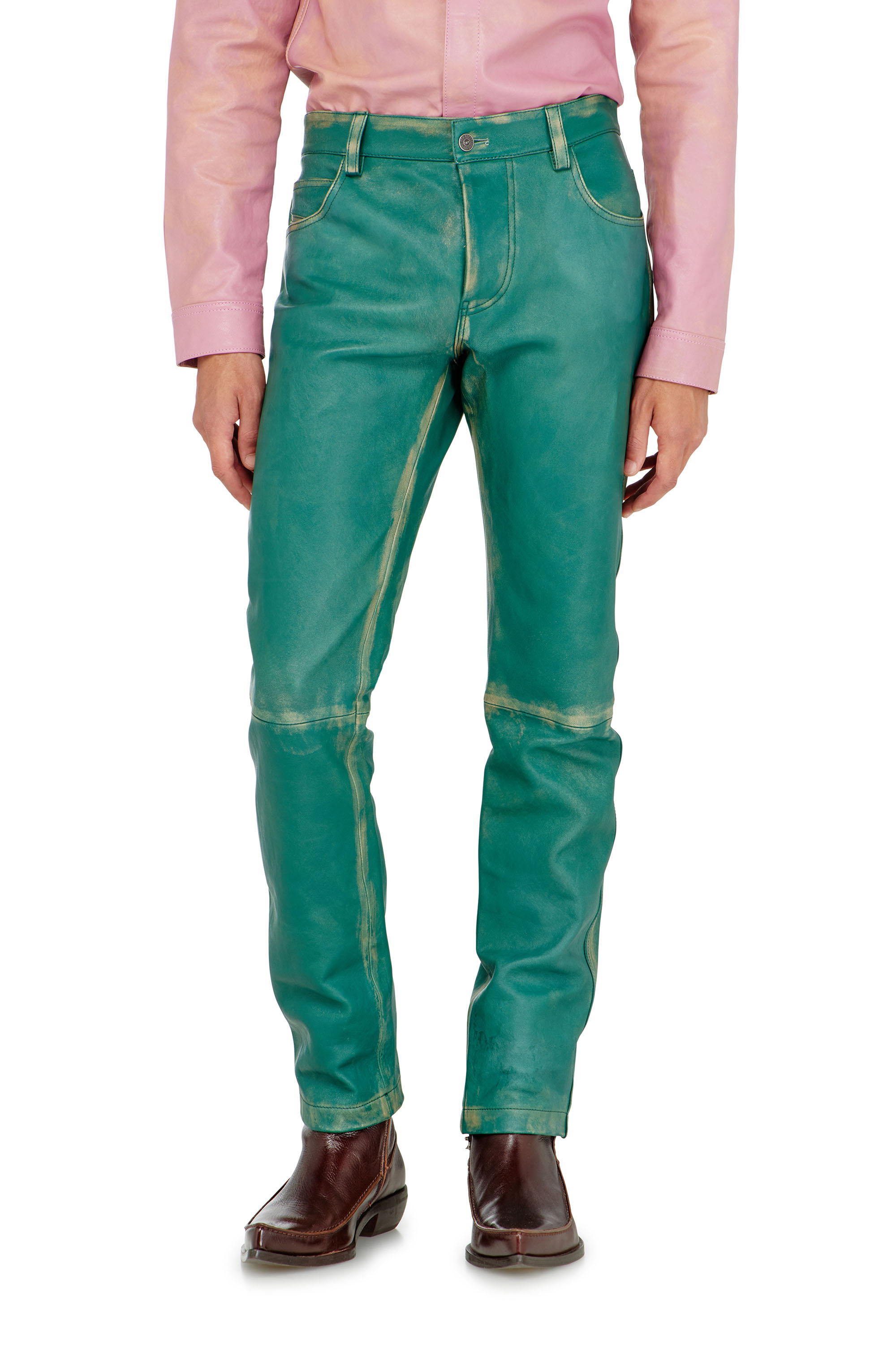 Diesel - P-OCKET, Pantaloni in pelle lavorata Uomo in ToBeDefined - 2