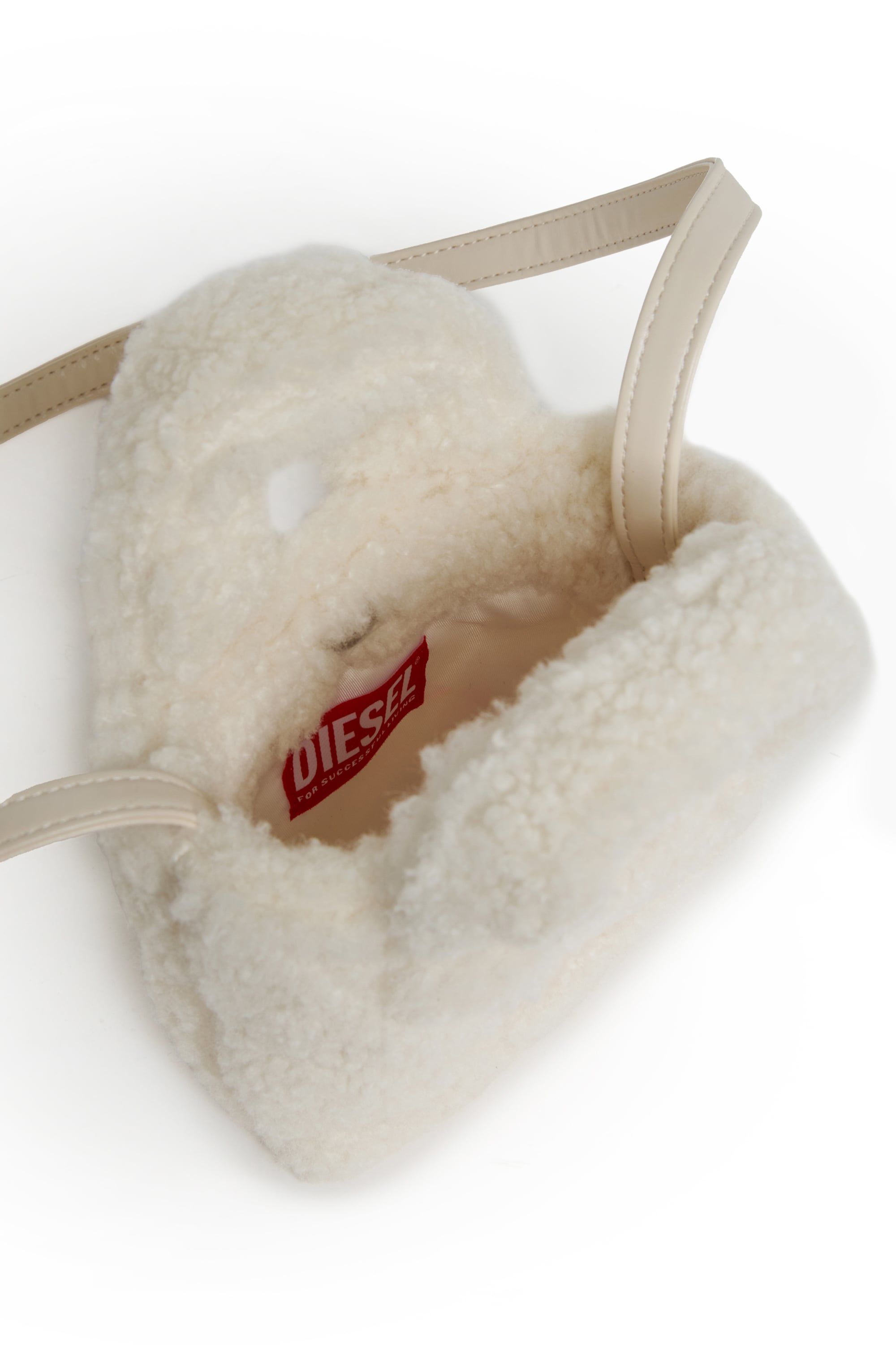 Diesel - WIXIT, Damen WIXIT - Mini-Tasche aus Teddy-Fleece in Wei&szlig; - 4