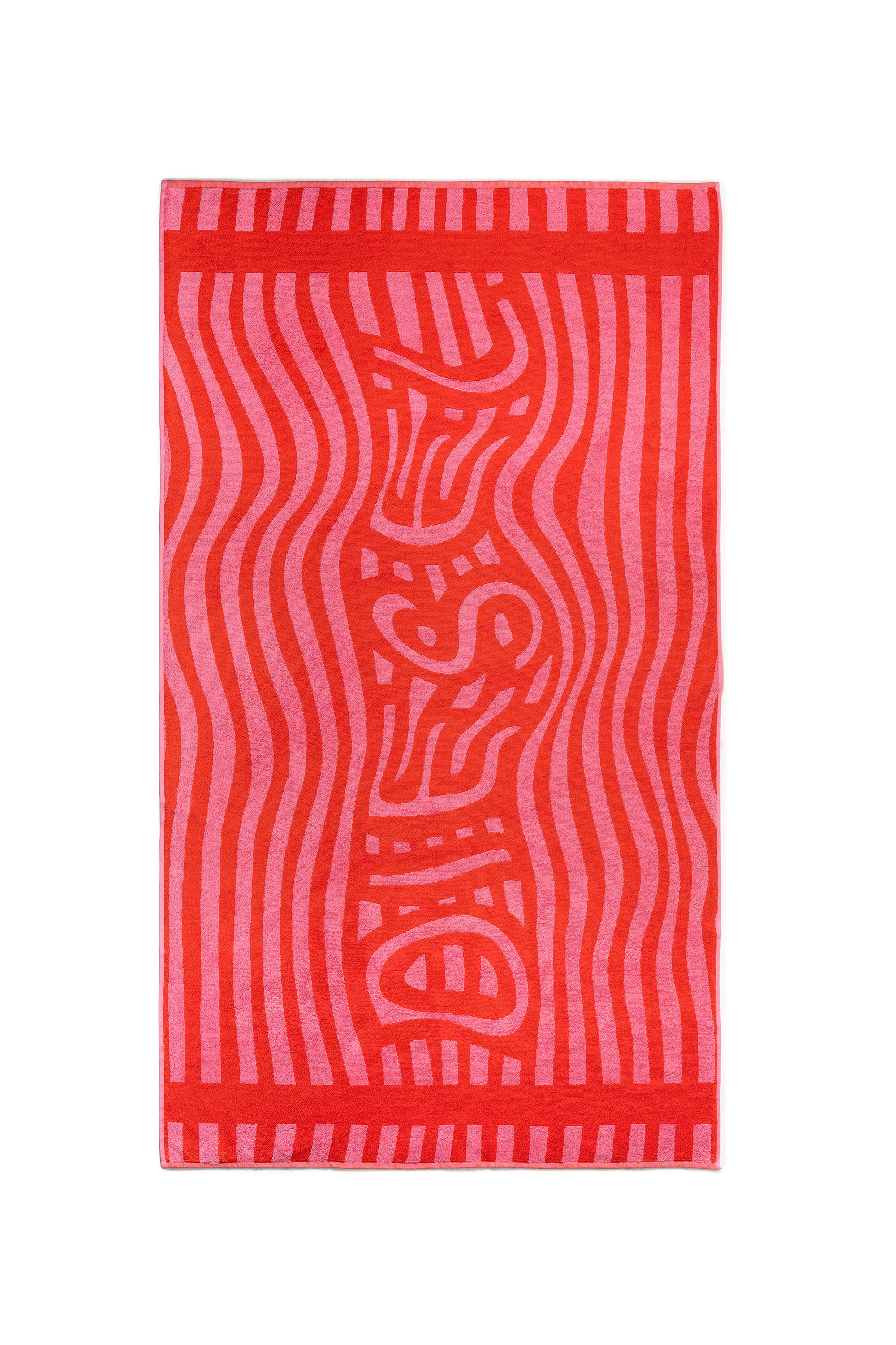 Diesel - 1018163  STRIPES PINK/RED TOWEL, Telo in spugna 100x180 cm Unisex in Rosso - 1