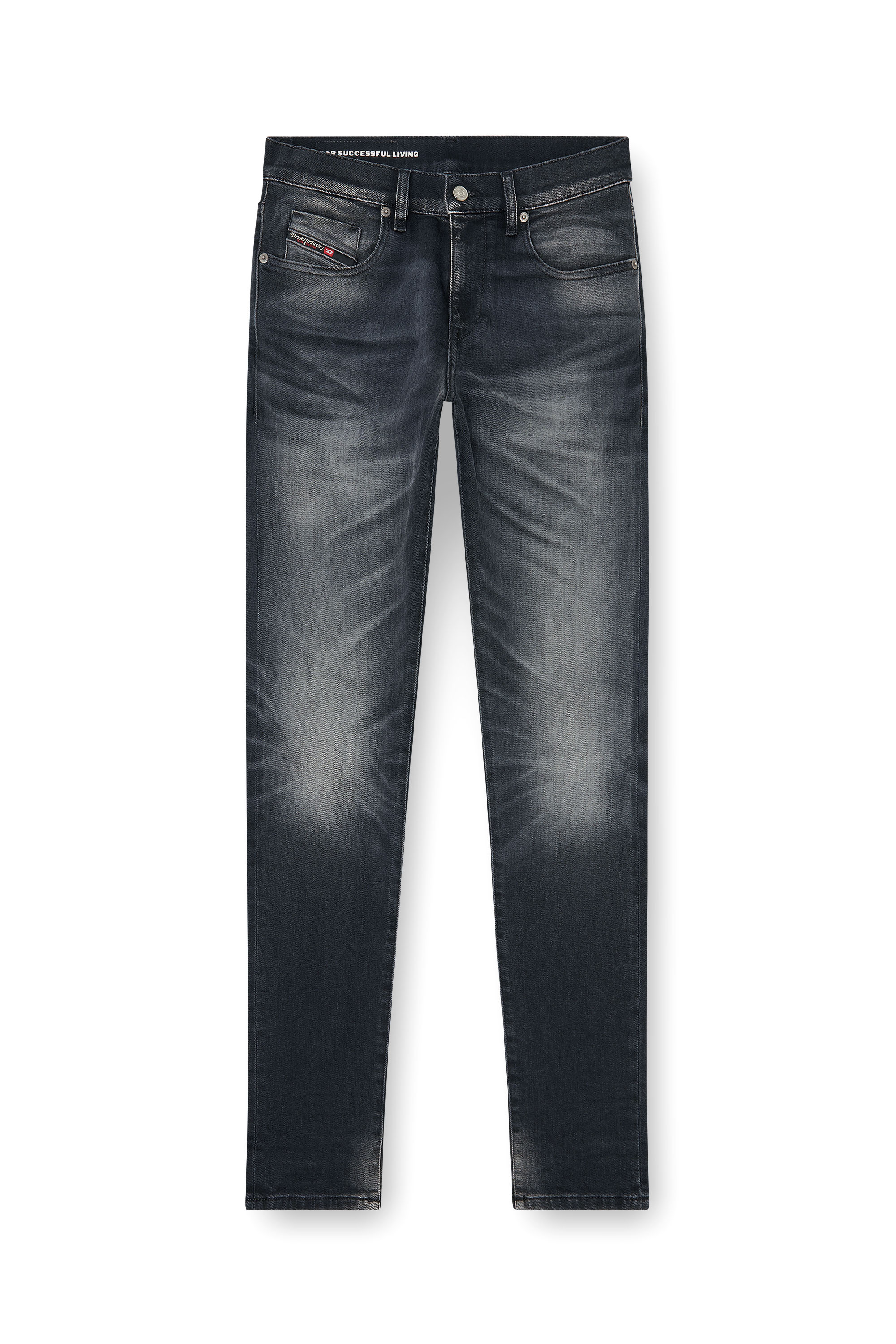 Diesel - Slim Jeans 2019 D-Strukt 09P38 Uomo, Nero/Grigio scuro - Image 3