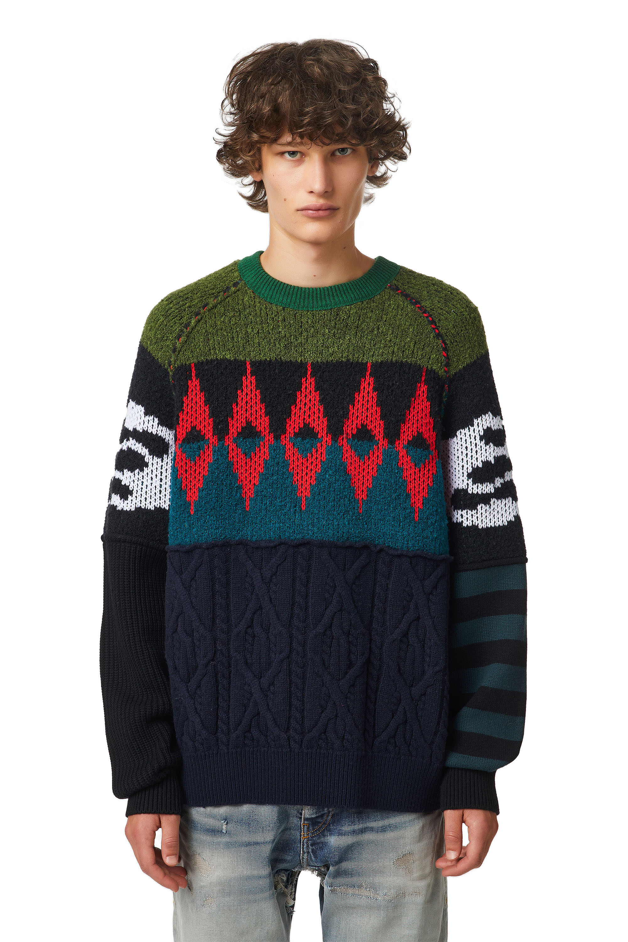 K-GROVE, Vert/Noir - Pull Maille