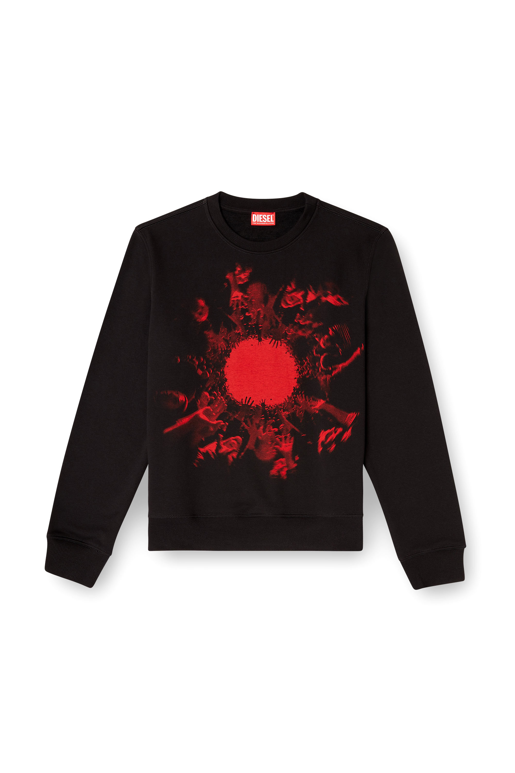 Diesel - S-GINN-T3, Sweat en coton avec impression graphique Homme in Noir - 2