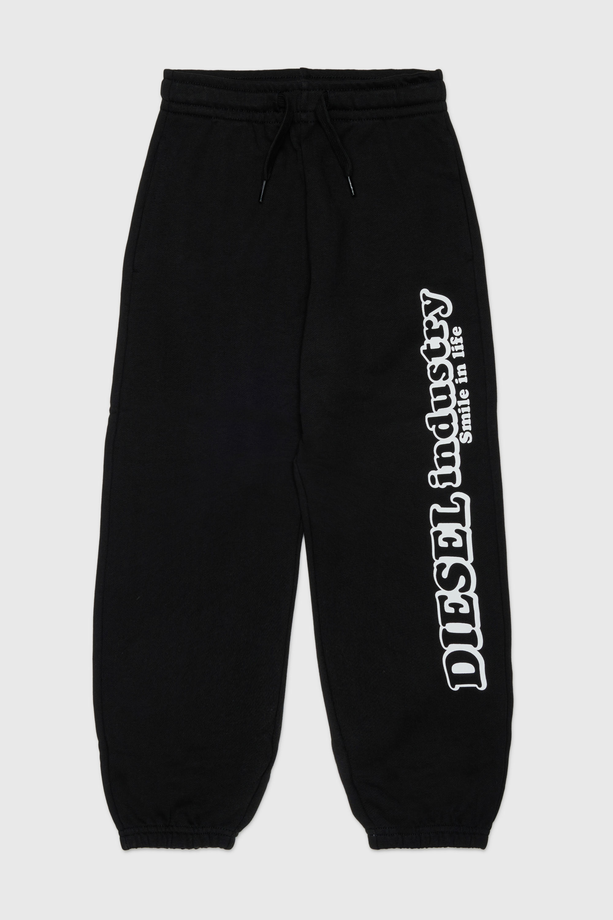 Diesel - PLODIM, Pantalon de surv&ecirc;tement en coton avec imprim&eacute; Diesel Industry Homme in Noir - 1