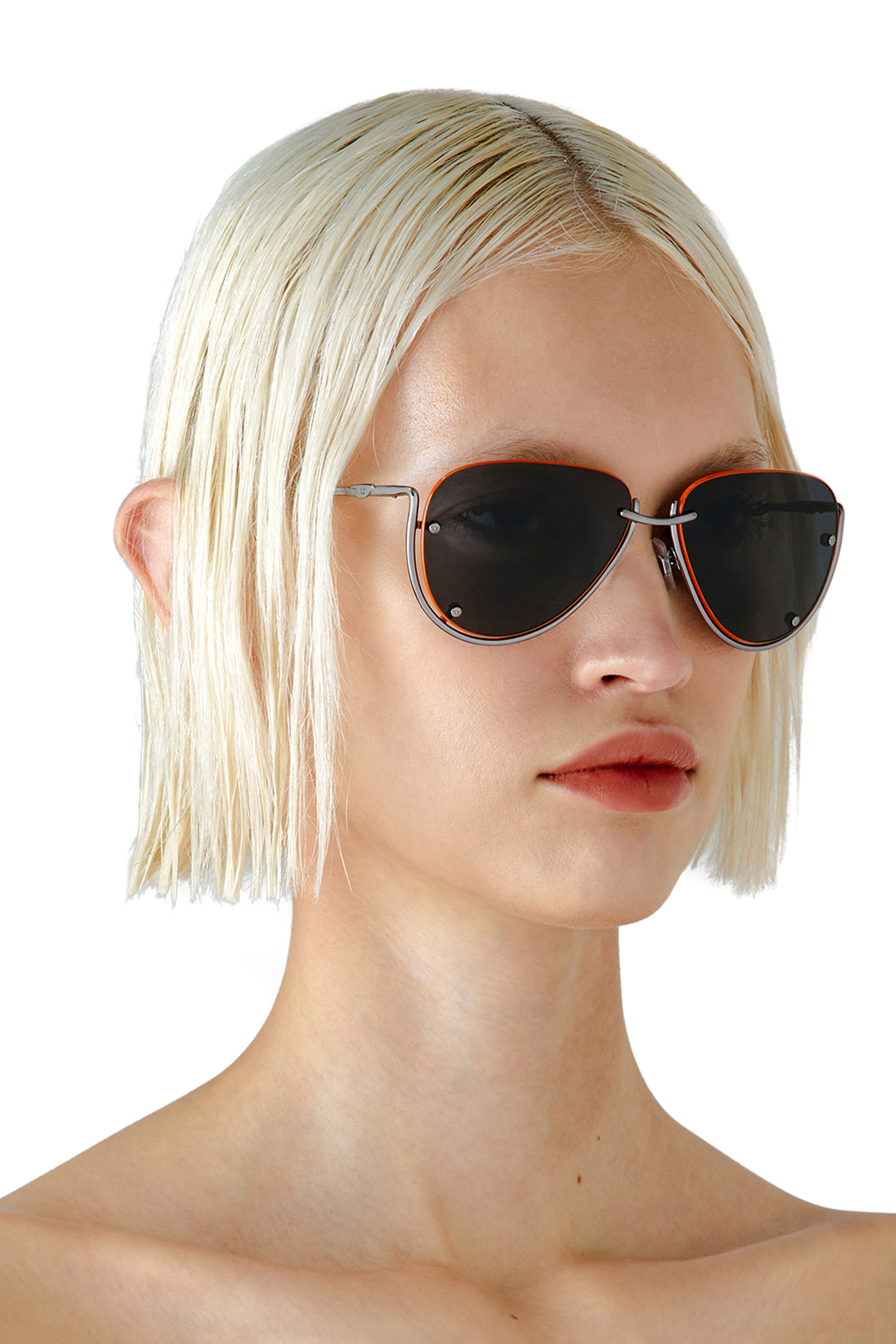 Diesel - 0DL1003, Unisex Brille in Pilotenform in Schwarz/Orange - 6