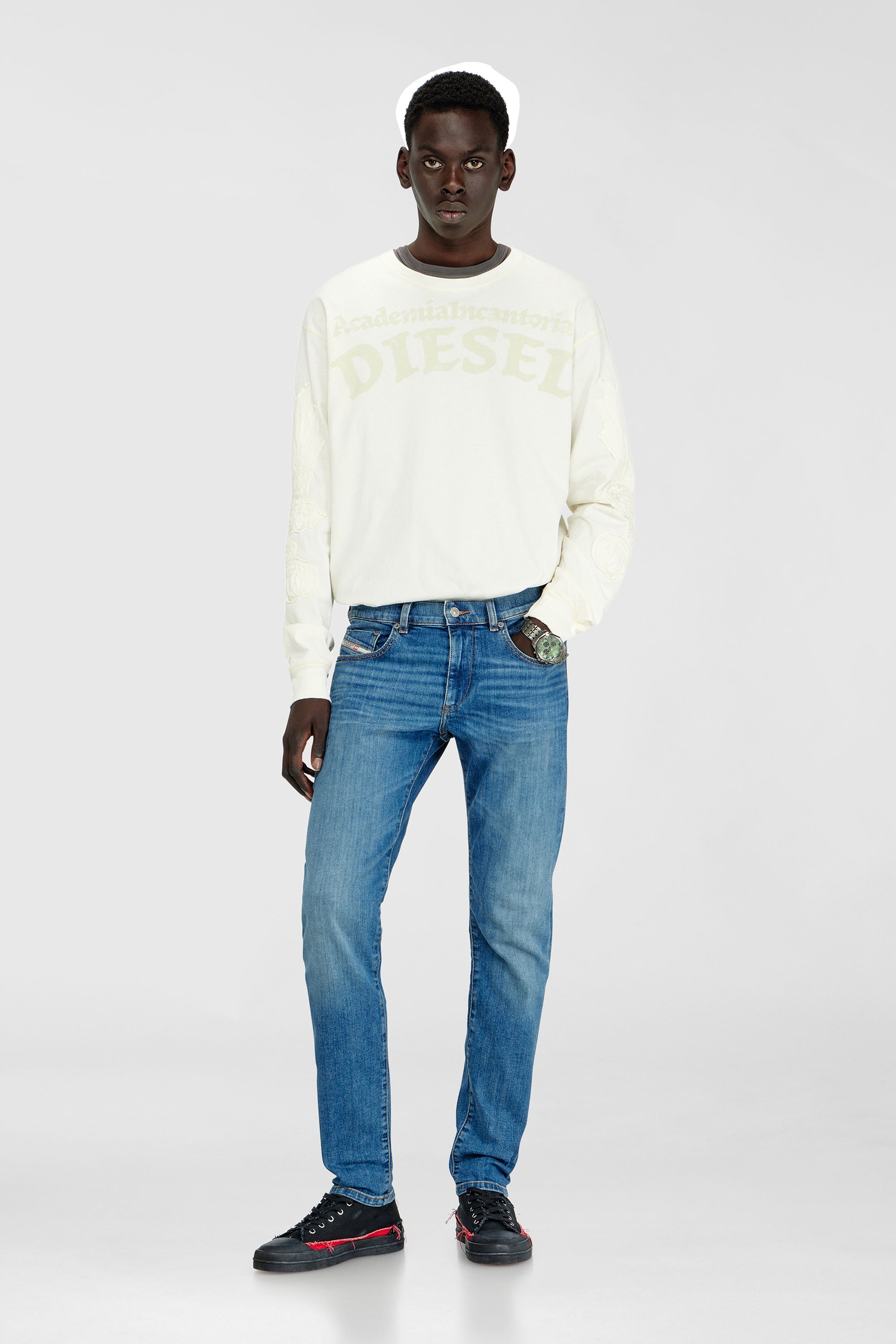 Diesel - Slim Jeans 2019 D-Strukt 0KIAL Uomo, Blu Chiaro - Image 1