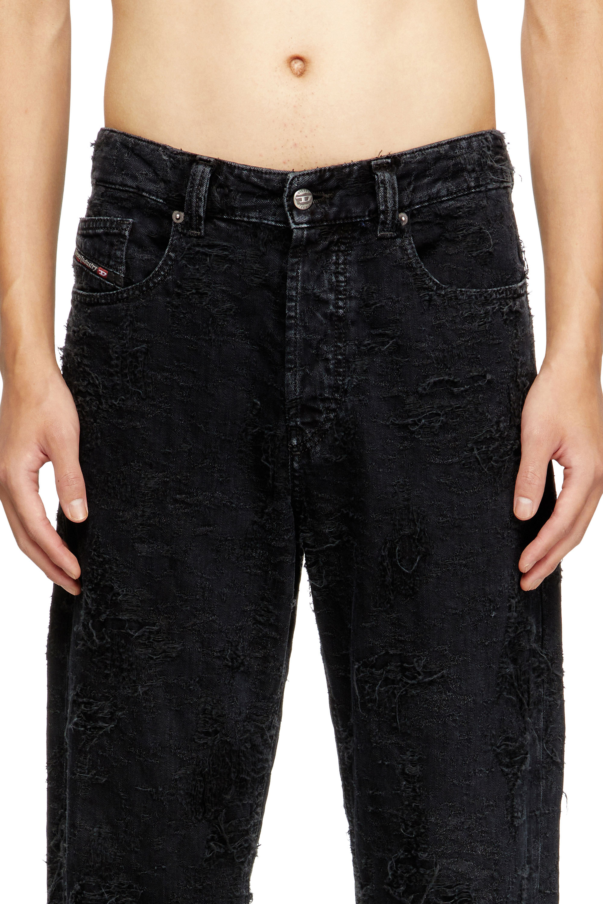 Diesel - Regular Jeans 2024 D-Macs 007BW Homme, Noir/Gris foncé - Image 4