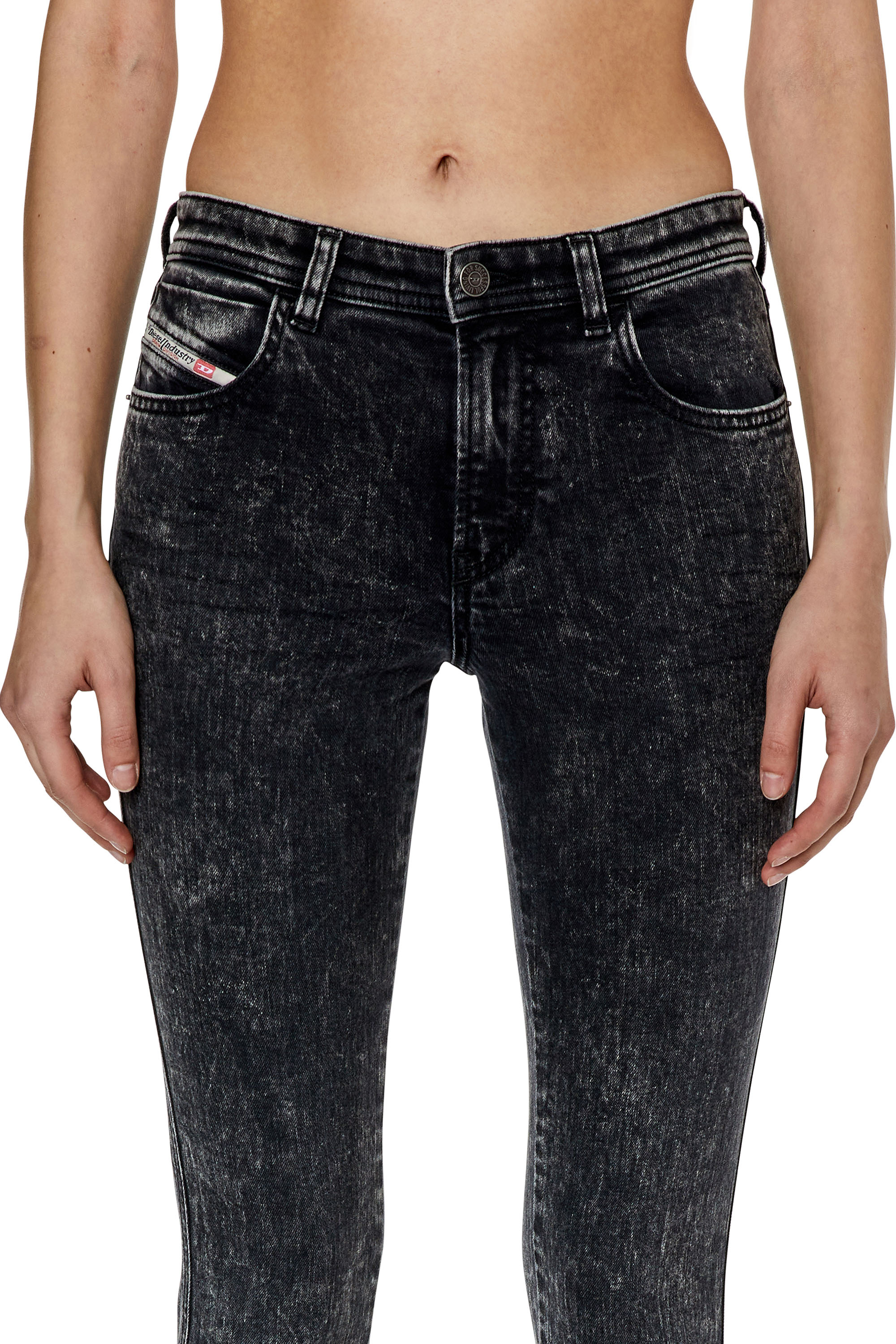 Diesel - Skinny Jeans 2015 Babhila 0ENAN, Noir/Gris foncé - Image 4
