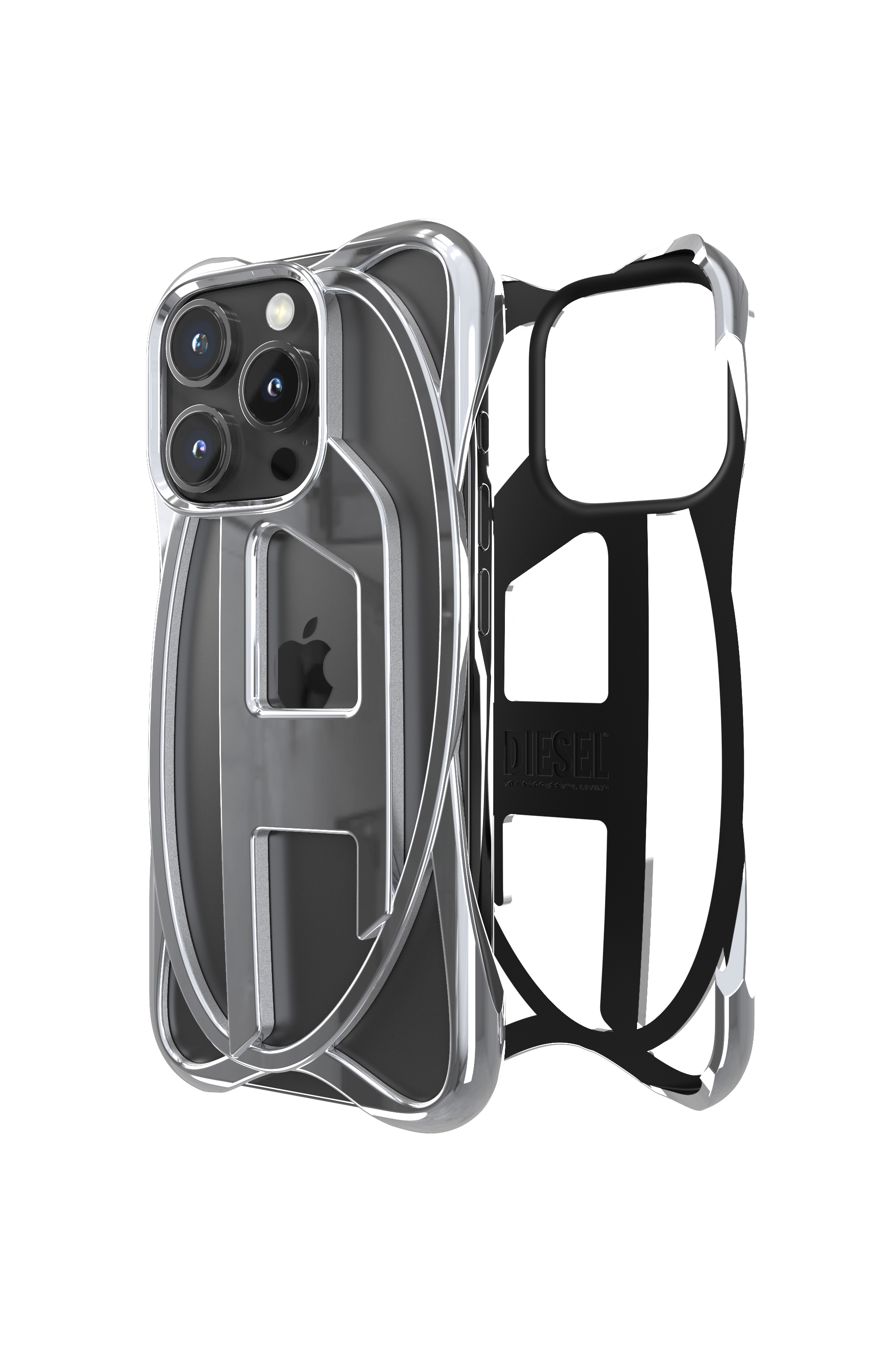 Diesel - 60267 CAGED D CASE, Unisex Gitter-D-Hülle iPhone 16 Pro in Grau - 1