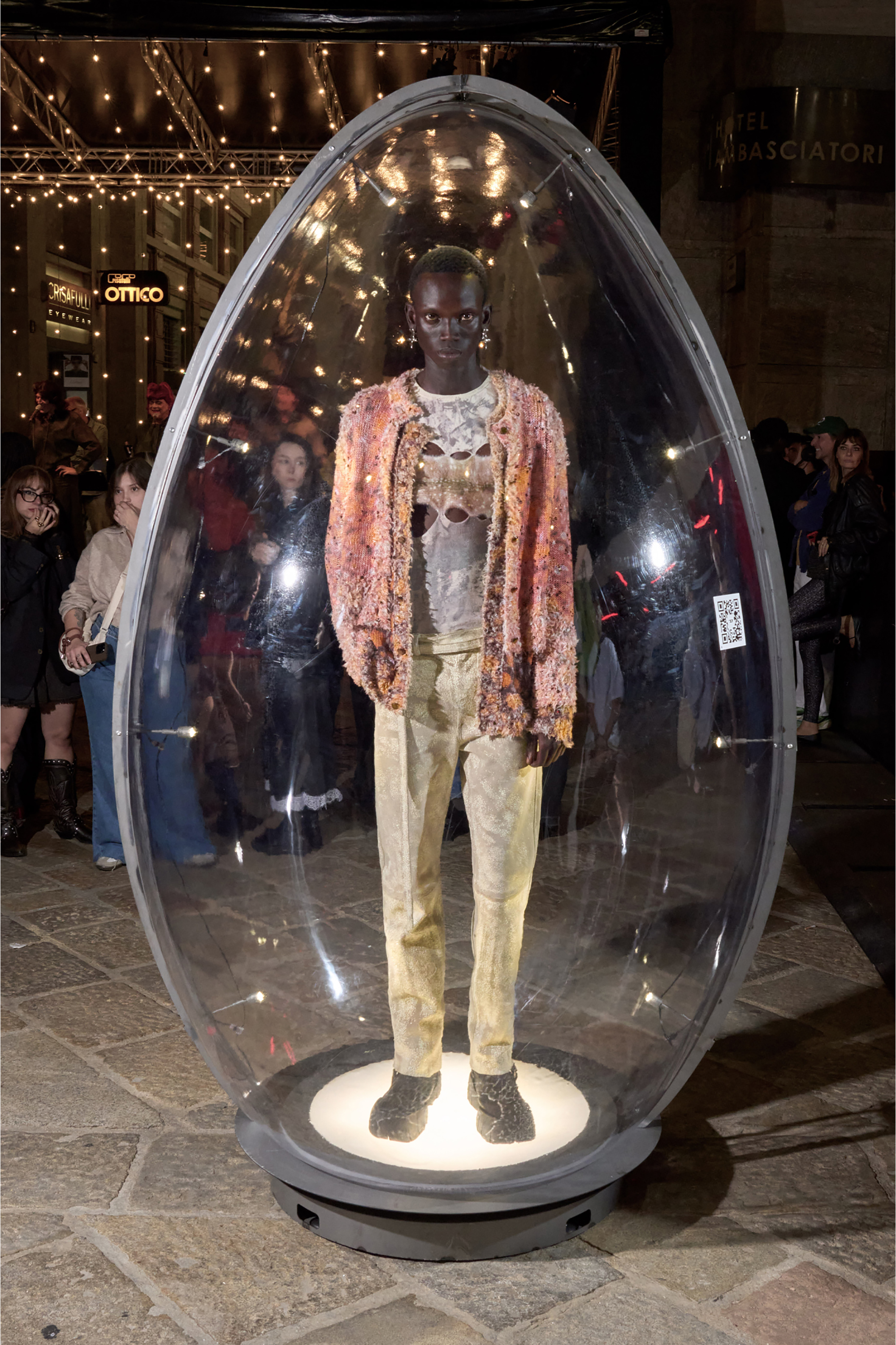 Diesel - K-LINNUS, Cardigan in misto lino stampato con cristalli Uomo in Multicolor - 6