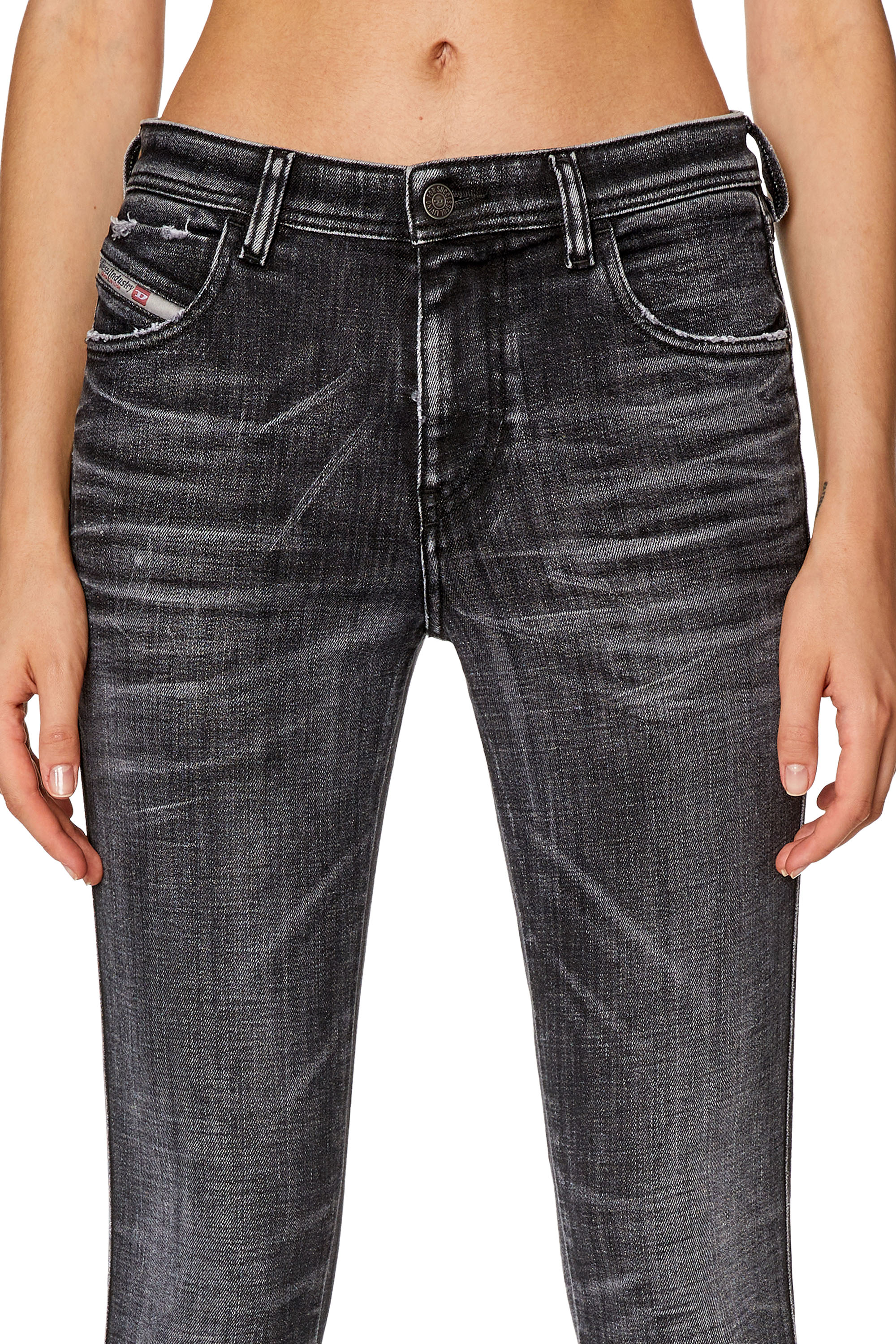 Diesel - Skinny Jeans 2015 Babhila 09G50, Noir/Gris foncé - Image 3