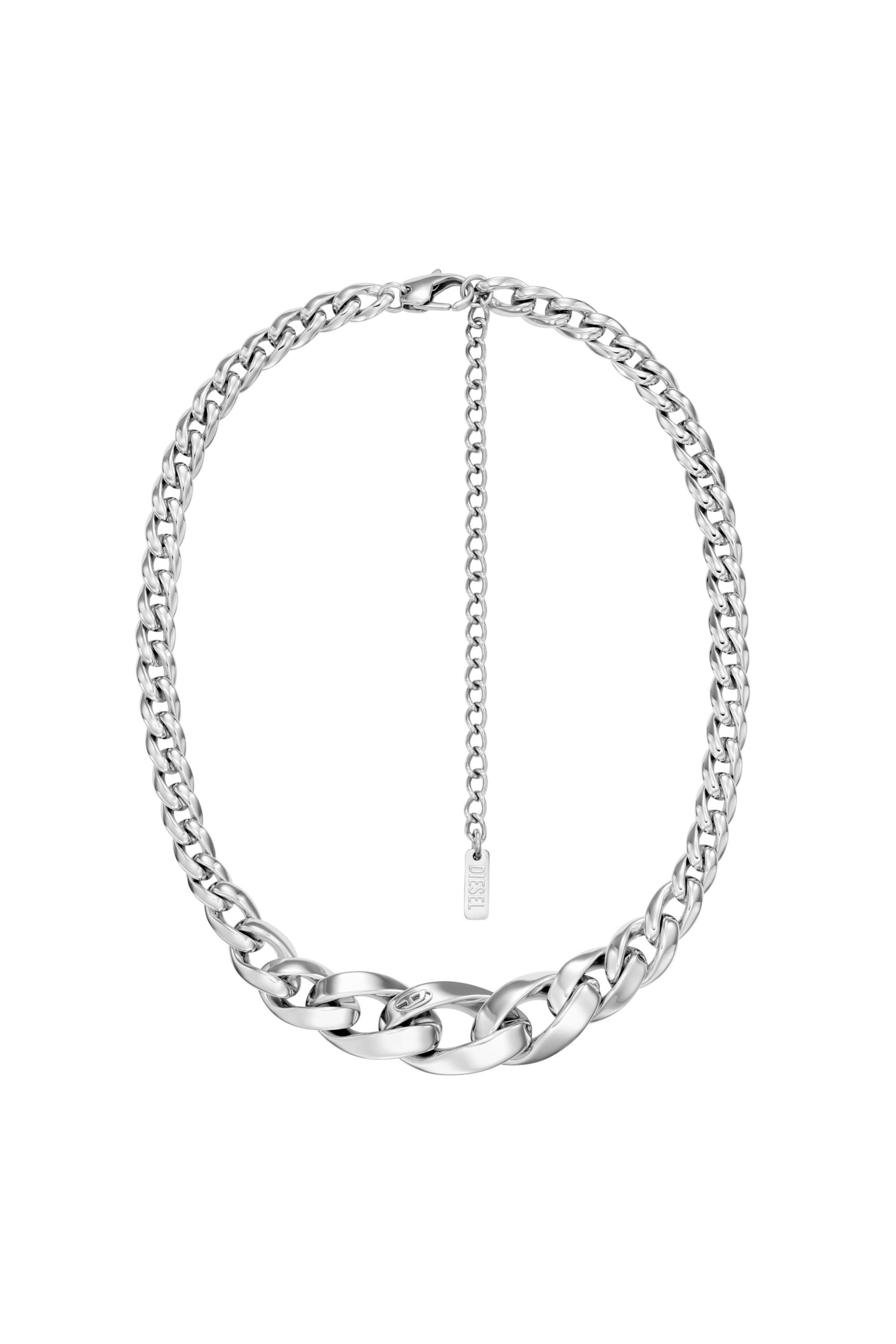 Diesel - DX1720040, Collana a catena in acciaio inox Unisex in Argento - 1