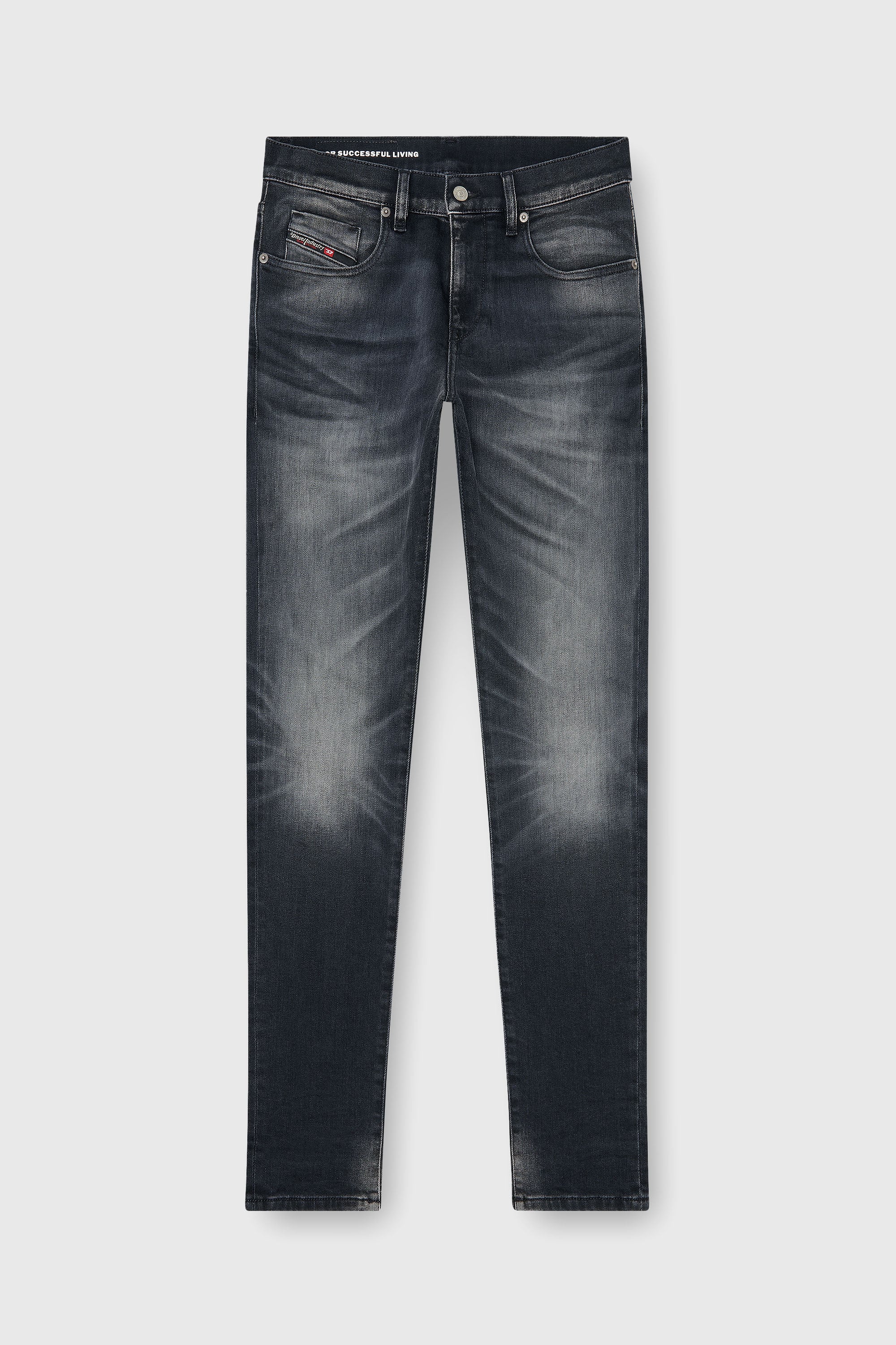 Diesel - Slim Jeans 2019 D-Strukt 09P38 Uomo, Nero/Grigio scuro - Image 2