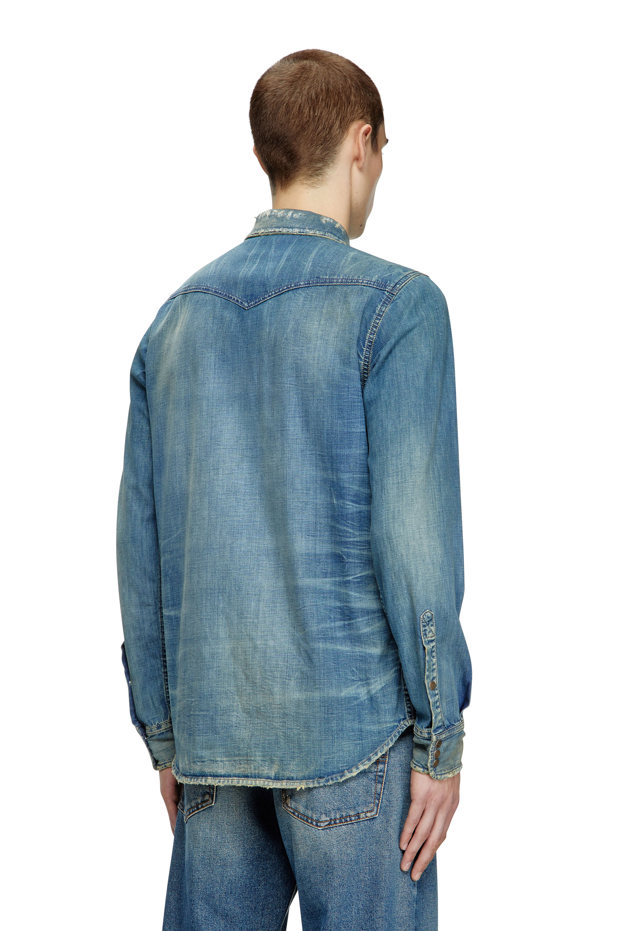 Diesel - D-VEGA, Overshirt in denim Uomo in Blu - 4