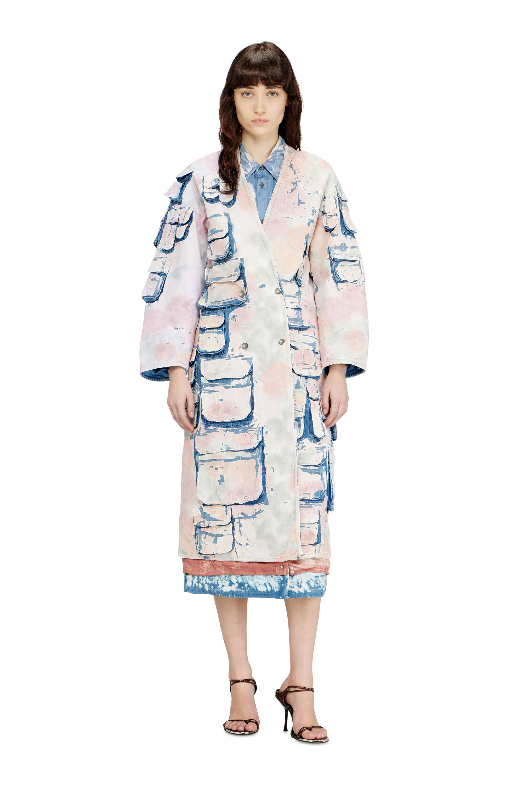 Diesel - DE-SELDOR-FSI, Cappotto in denim e jersey peel-off Donna in Multicolor - 1