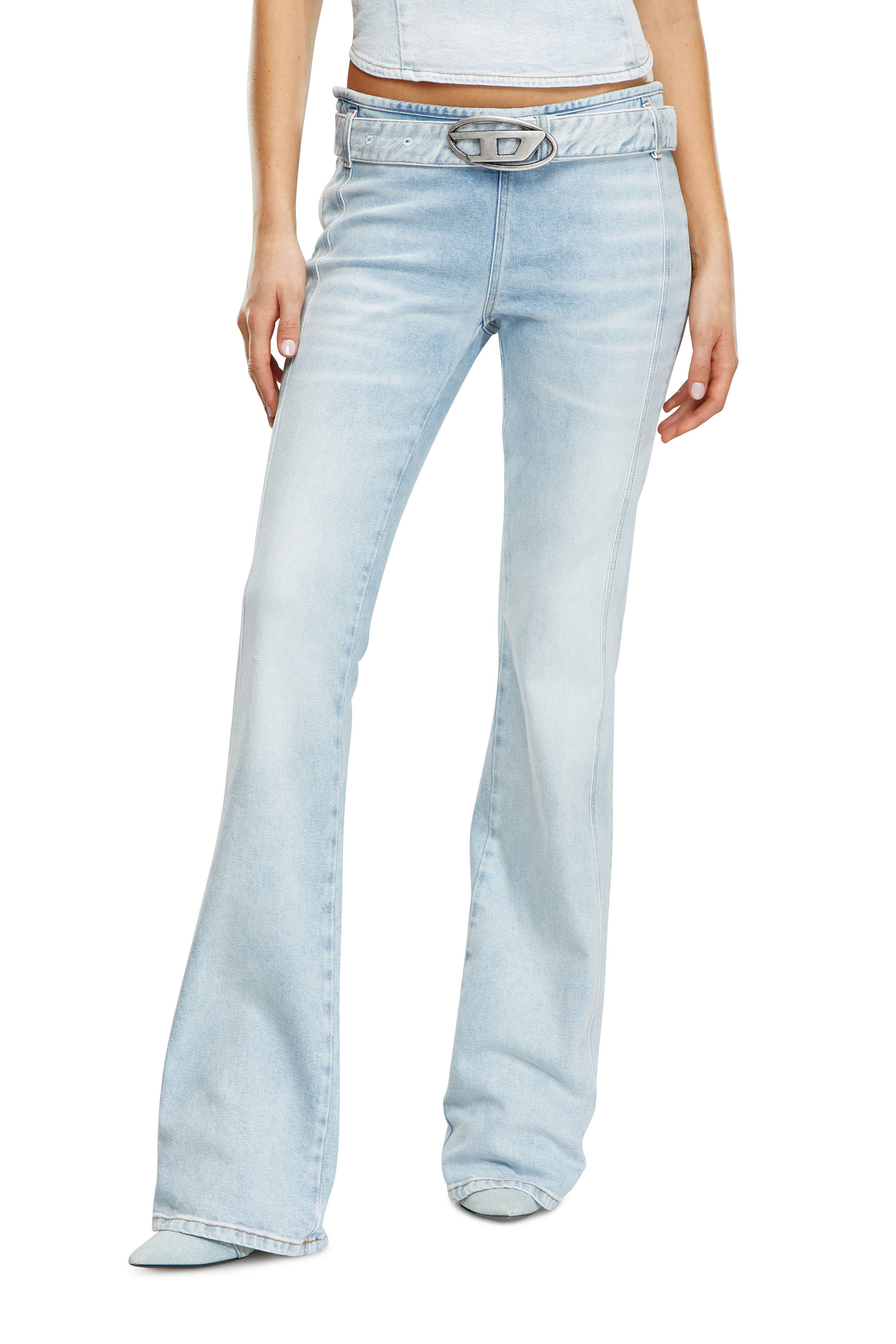 Diesel - Bootcut and Flare Jeans D-Ebbybelt 0JGAA, Bleu Clair - Image 2