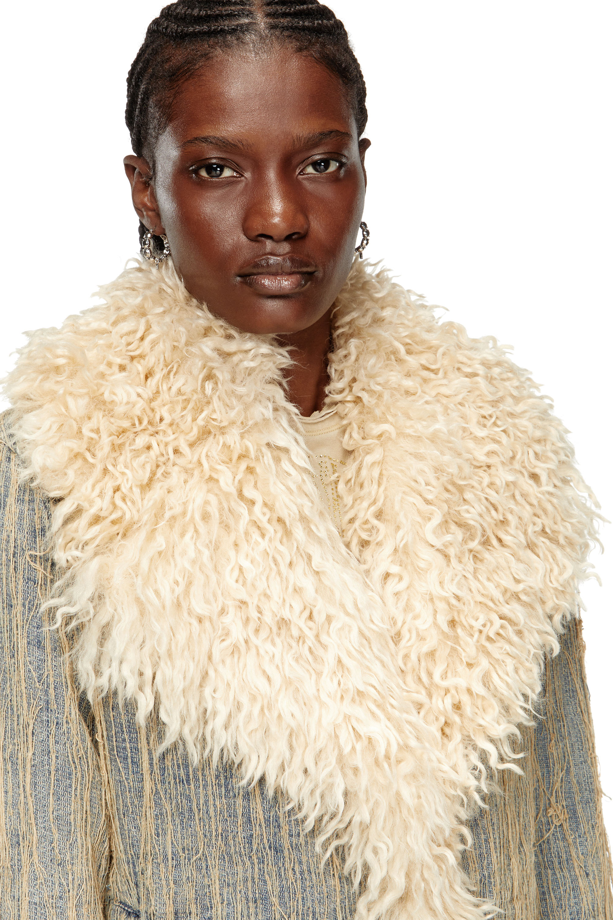 Diesel - DE-ACONIC-S, Veste en denim jacquard à fils flottants Femme in Bleu - 5