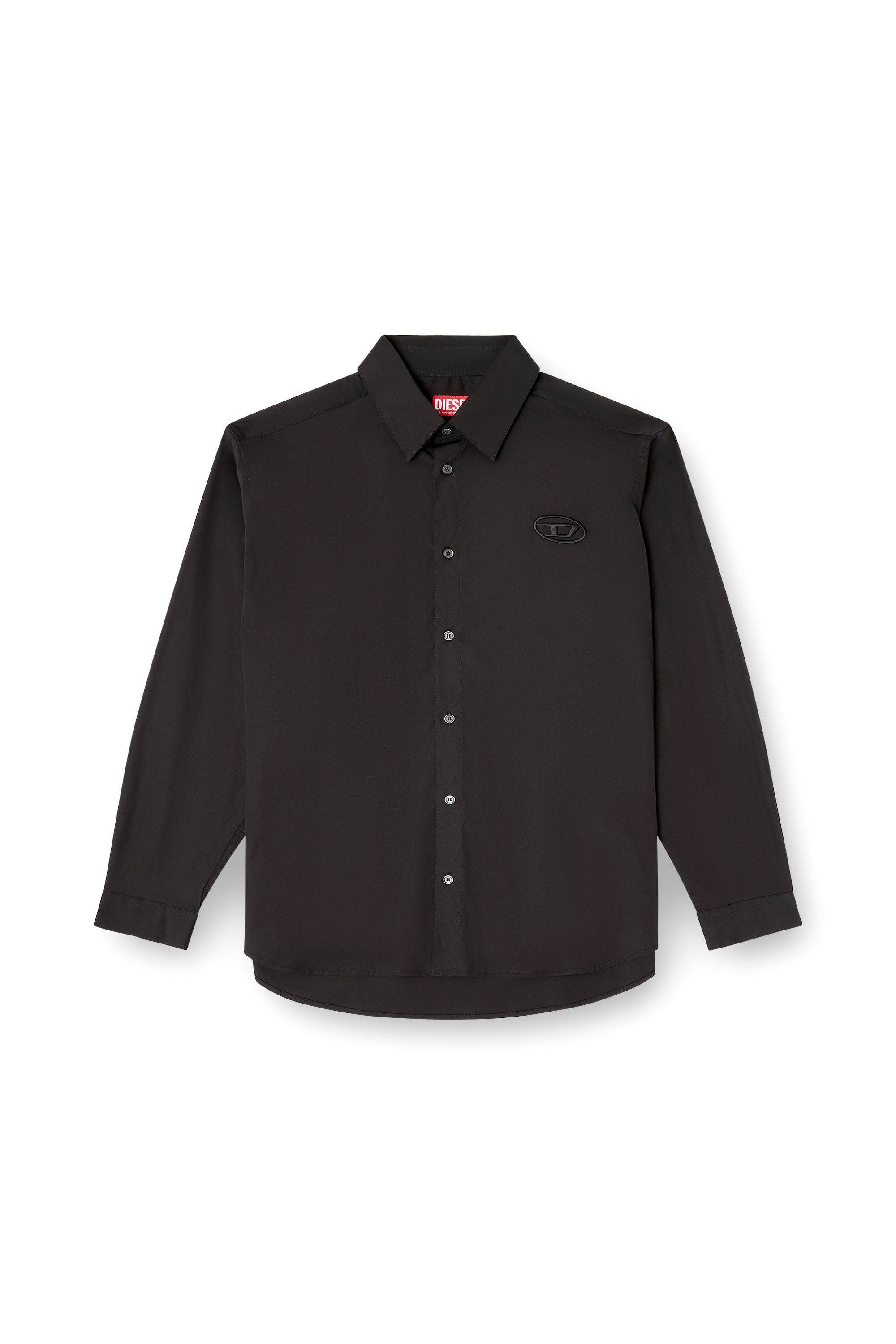Diesel - S-SIMPLY-GSBH, Chemise en popeline extensible avec broderie Homme in Noir - 3