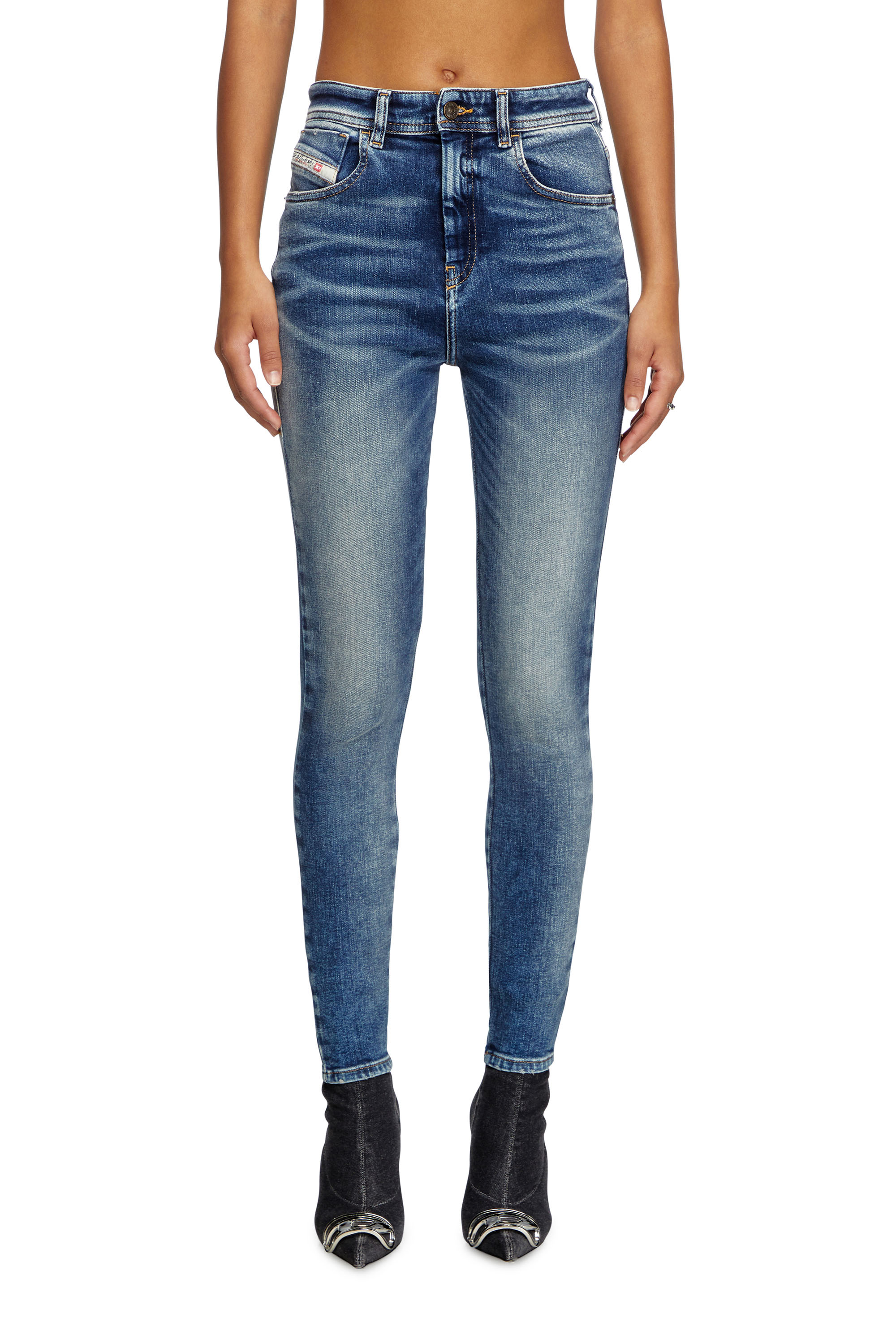 Diesel - Skinny Jeans 1984 Slandy-High 007Y9 Femme, Bleu moyen - Image 1