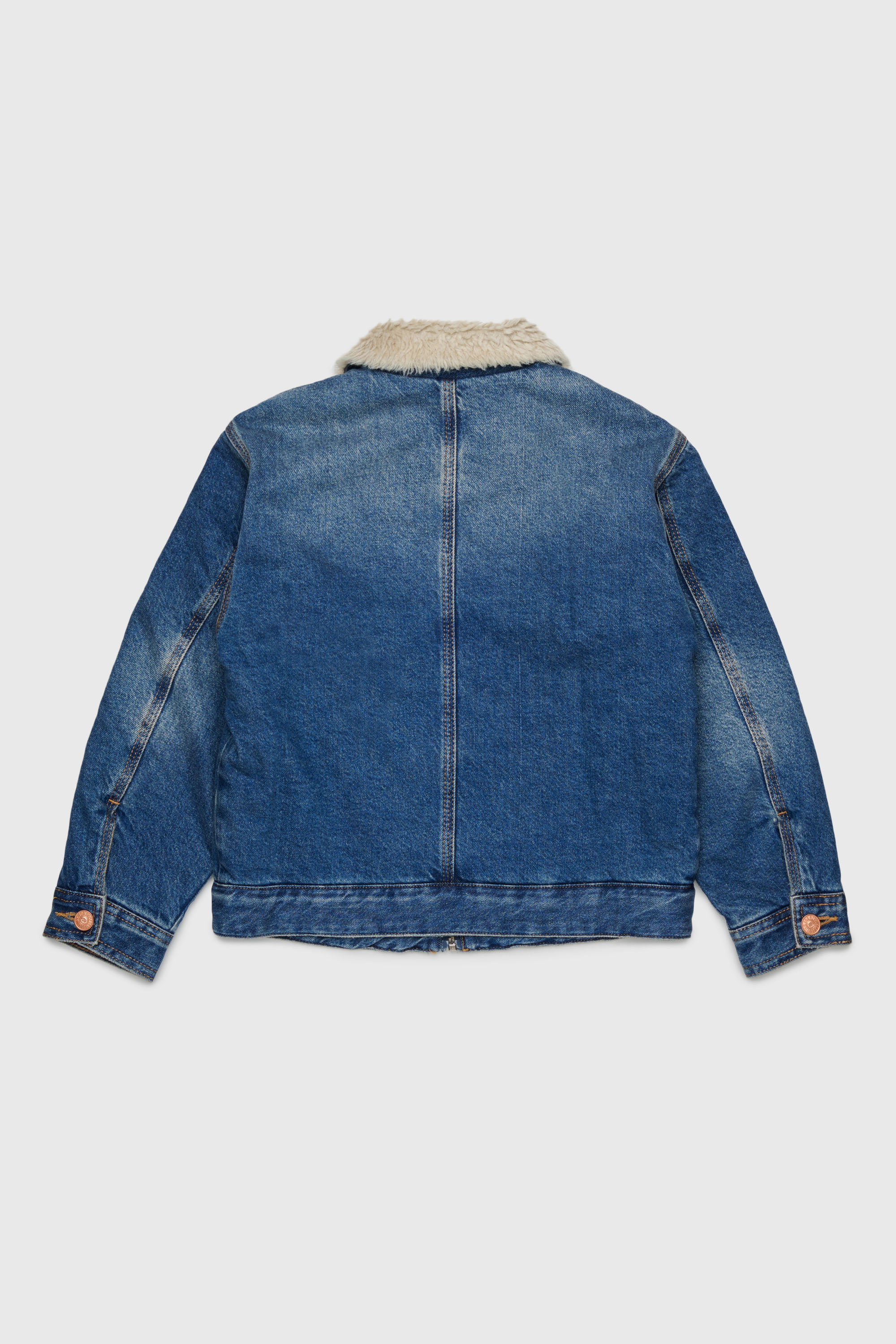 Diesel - JOMOX-FUR, Veste en denim avec col en sherpa Homme in Bleu - 2
