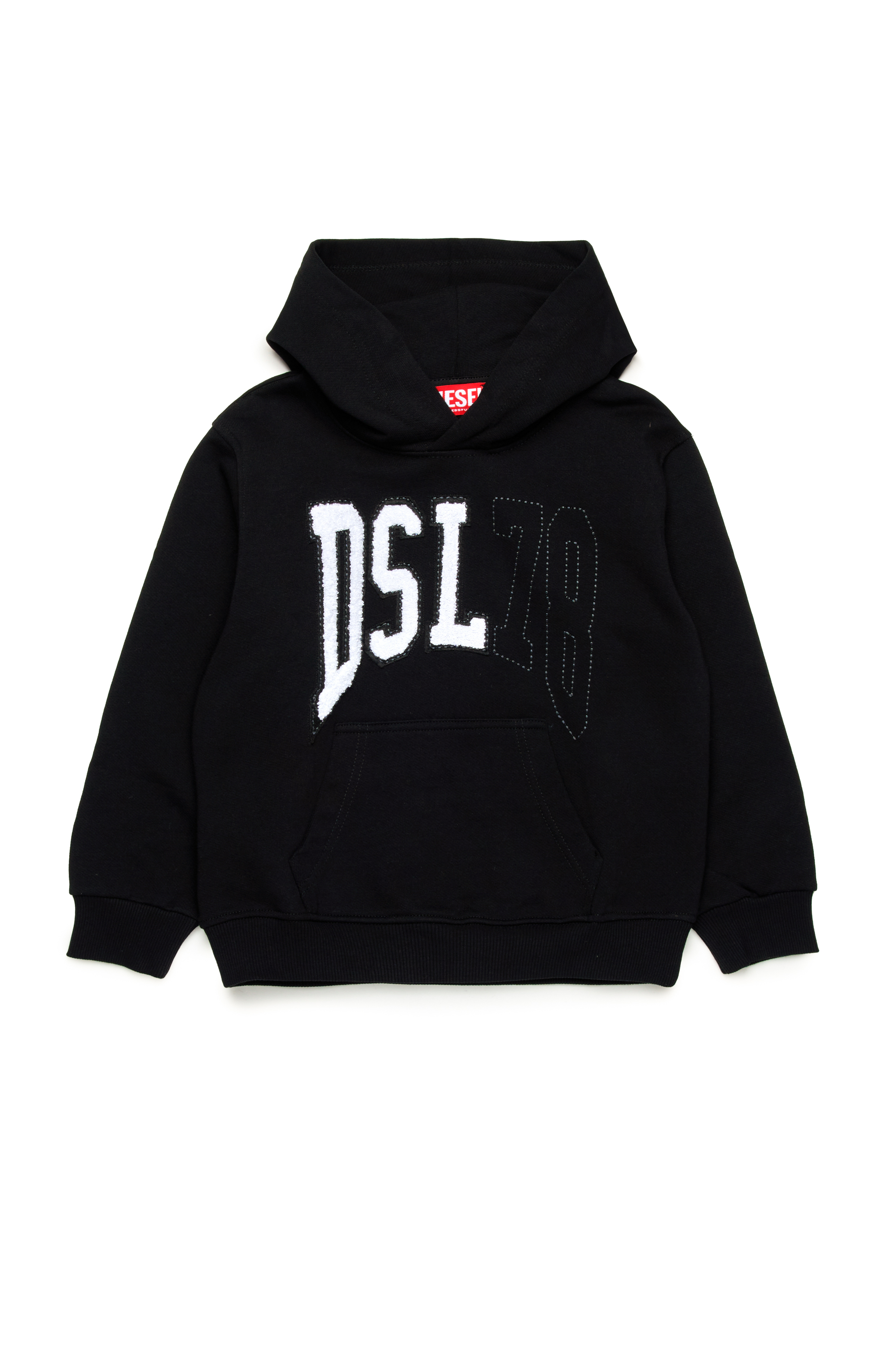 Diesel - SBOXTHOOD OVER, Herren Kapuzenpullover mit College-DSL 78-Logo in Schwarz - 1