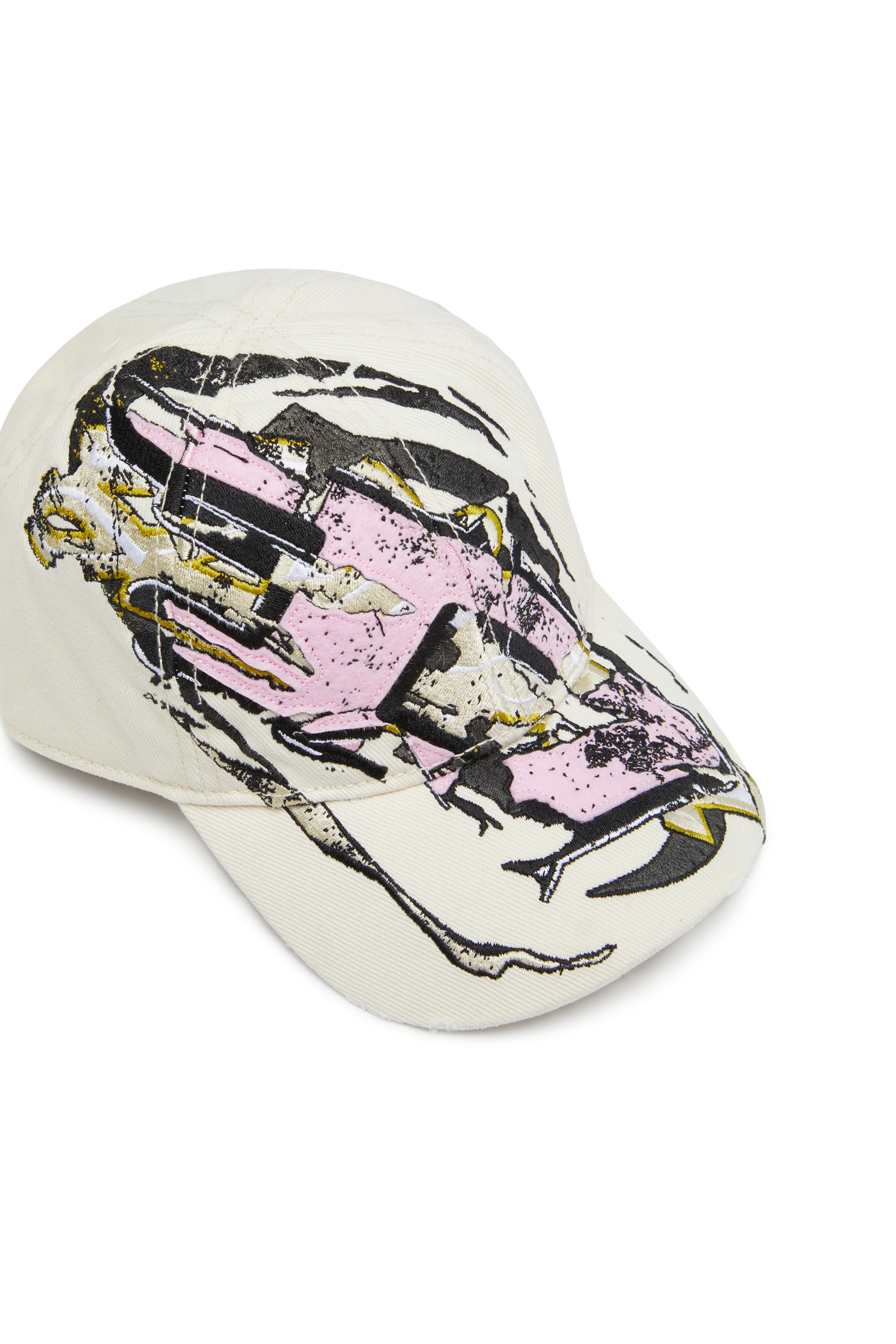 Diesel - C-EIFFEL, Cappello da baseball con logo Oval D Uomo in Bianco - 3