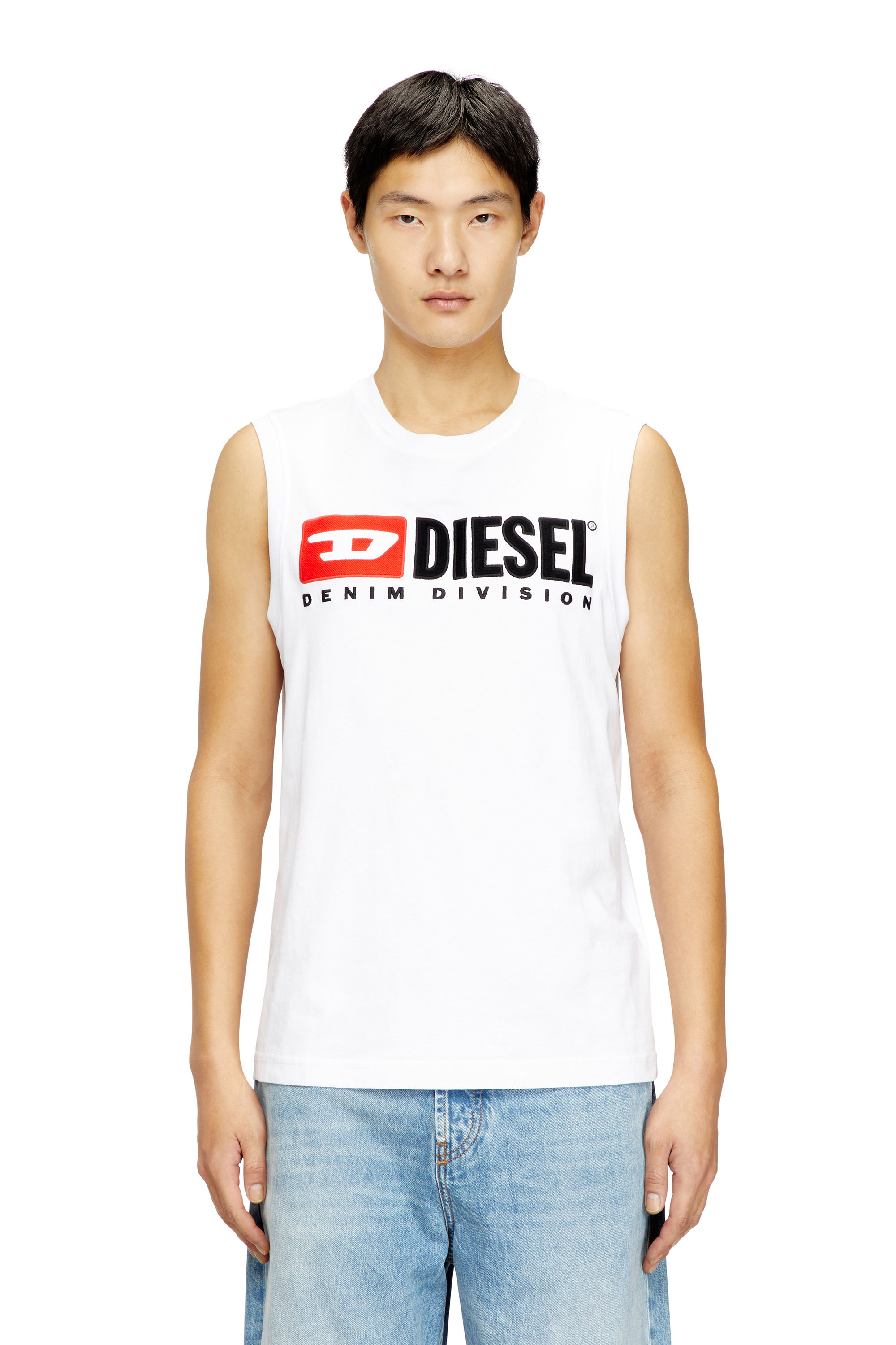 Diesel - T-ISCO-DIV, Herren Tanktop mit Logo-Print vorn in Weiß - 3