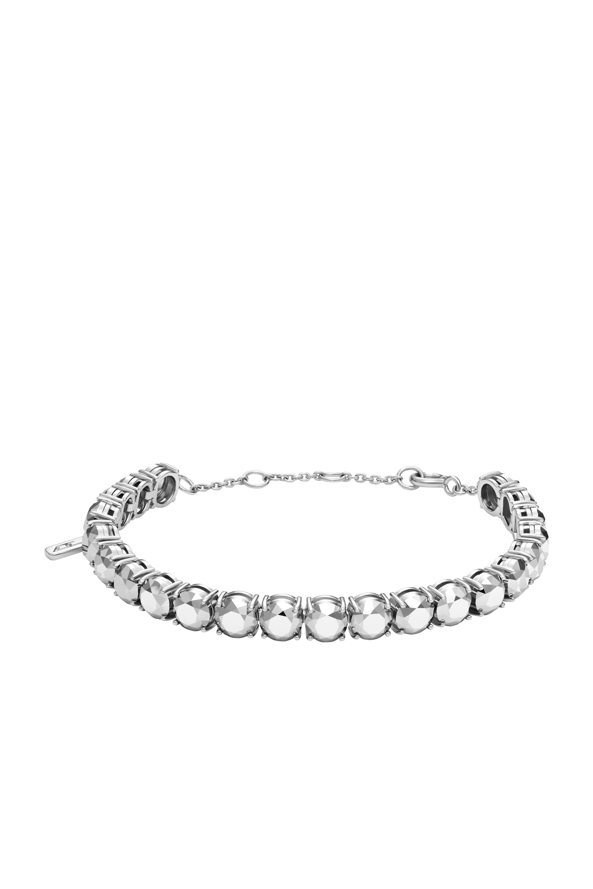 Diesel - DL1354040 STERLING SILVER JEWEL, Bracelet en argent sterling taille diamant Mixte in Gris argenté - 1