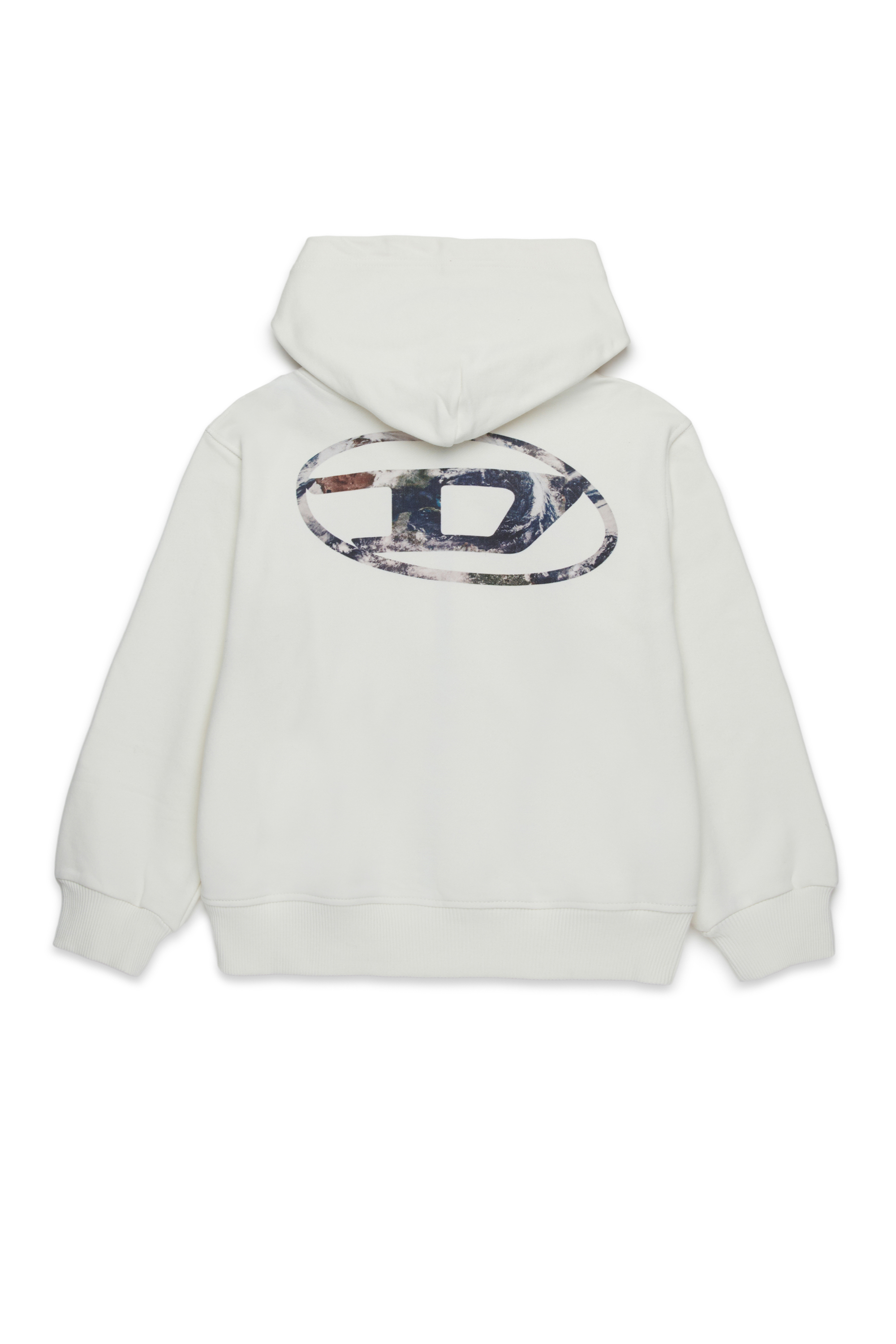 Diesel - SWELTHOODZIP  OVER, Sweat-shirt à capuche zippé avec logo Planet Camo Homme in Blanc - 2