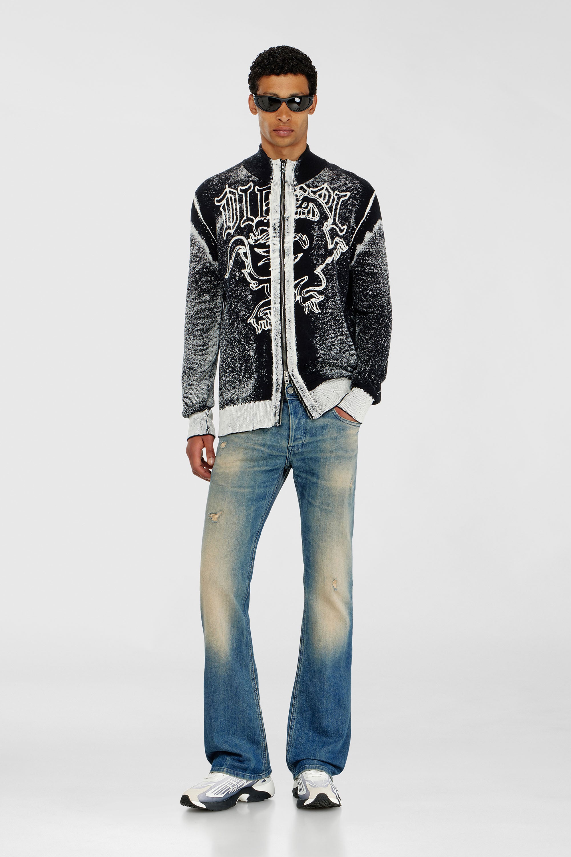 Diesel - Bootcut Jeans 2007 Zatiny 0KBBW Uomo, Blu medio - Image 1