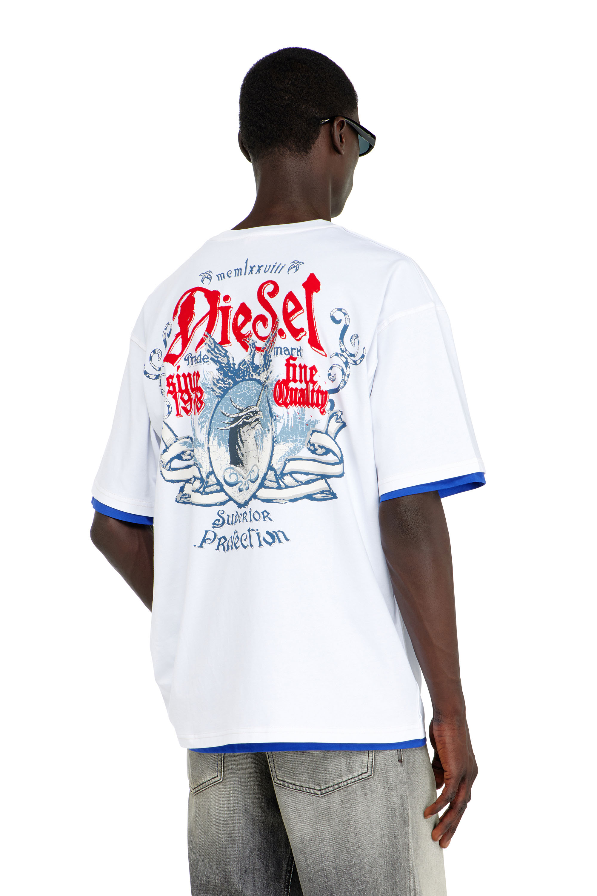 Diesel - T-BOXT-AA2, T-shirt in cotone con grafica in flock Uomo in ToBeDefined - 4