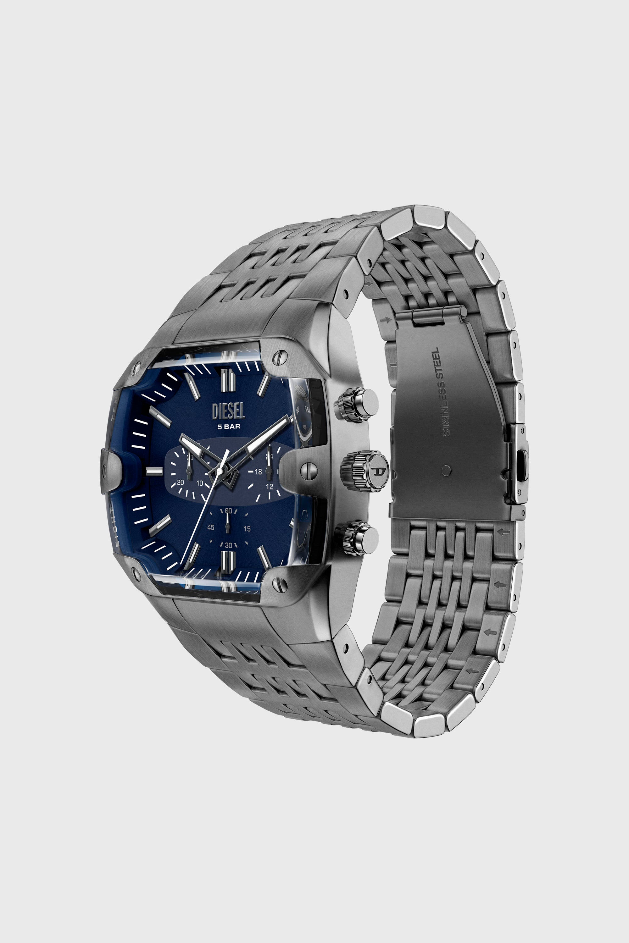 Diesel - DZ4717 WATCH, Montre Spiked Cushion en acier inoxydable finition gunmetal Homme in Gris - 2