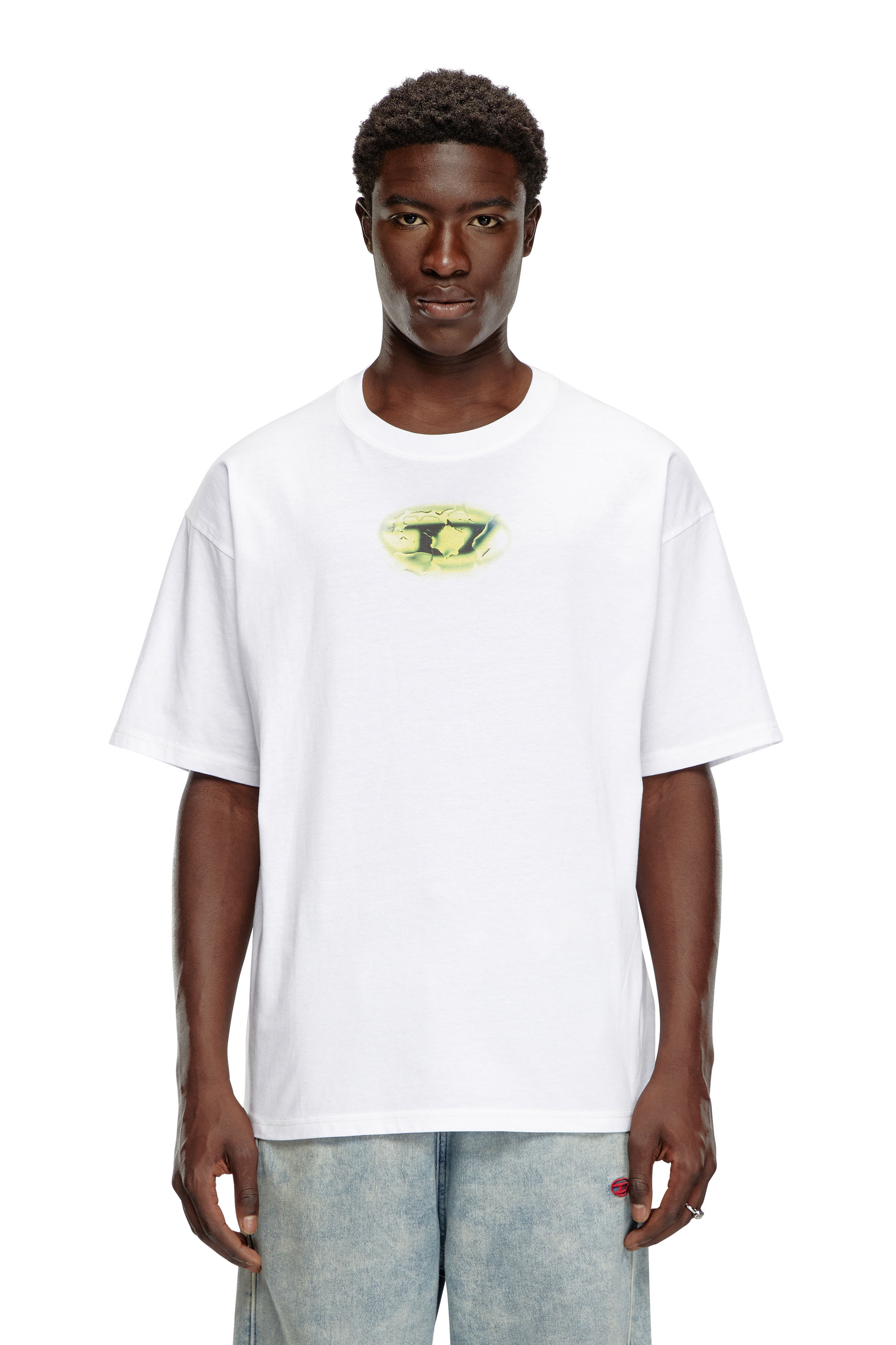 Diesel - T-BOXT-K3, T-shirt con logo effetto illuminato Uomo in Bianco - 1