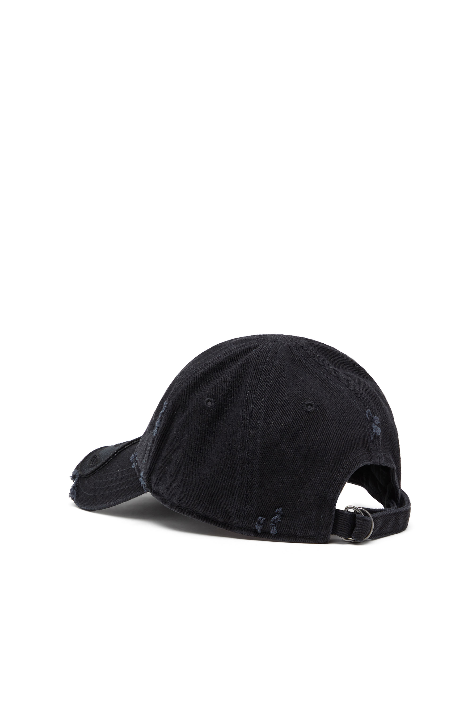Diesel - C-BIGDOV, Cappellino in twill di cotone con dettagli distressed Uomo in Nero - 2