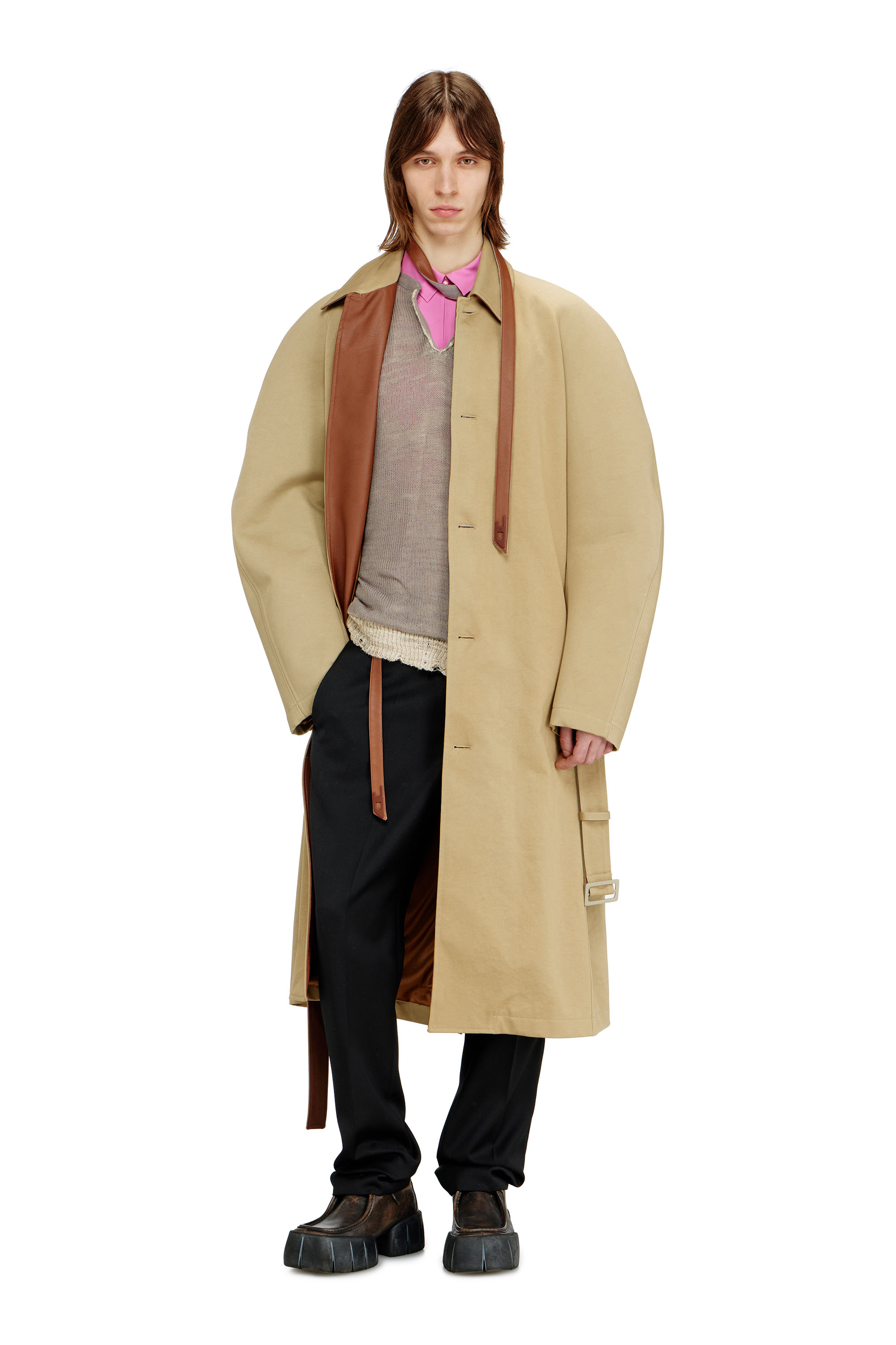 Diesel - J-ROUN, Herren Trenchcoat mit Kokon&auml;rmeln in null - 2