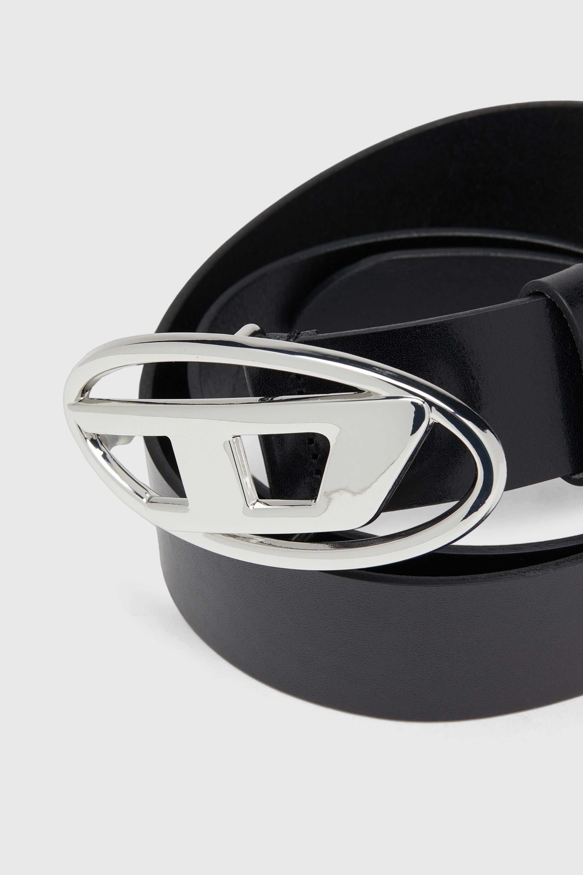 Diesel - B-1DR W, Ceinture 3.9 cm en cuir avec boucle &agrave; logo Oval D Femme in Noir - 2